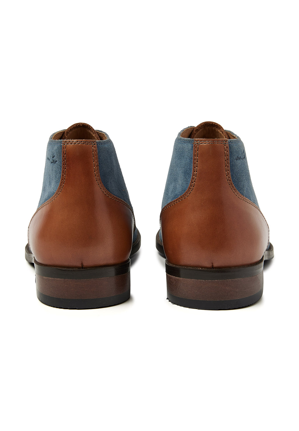 Blue suede Vienna mid-top lace-up shoe