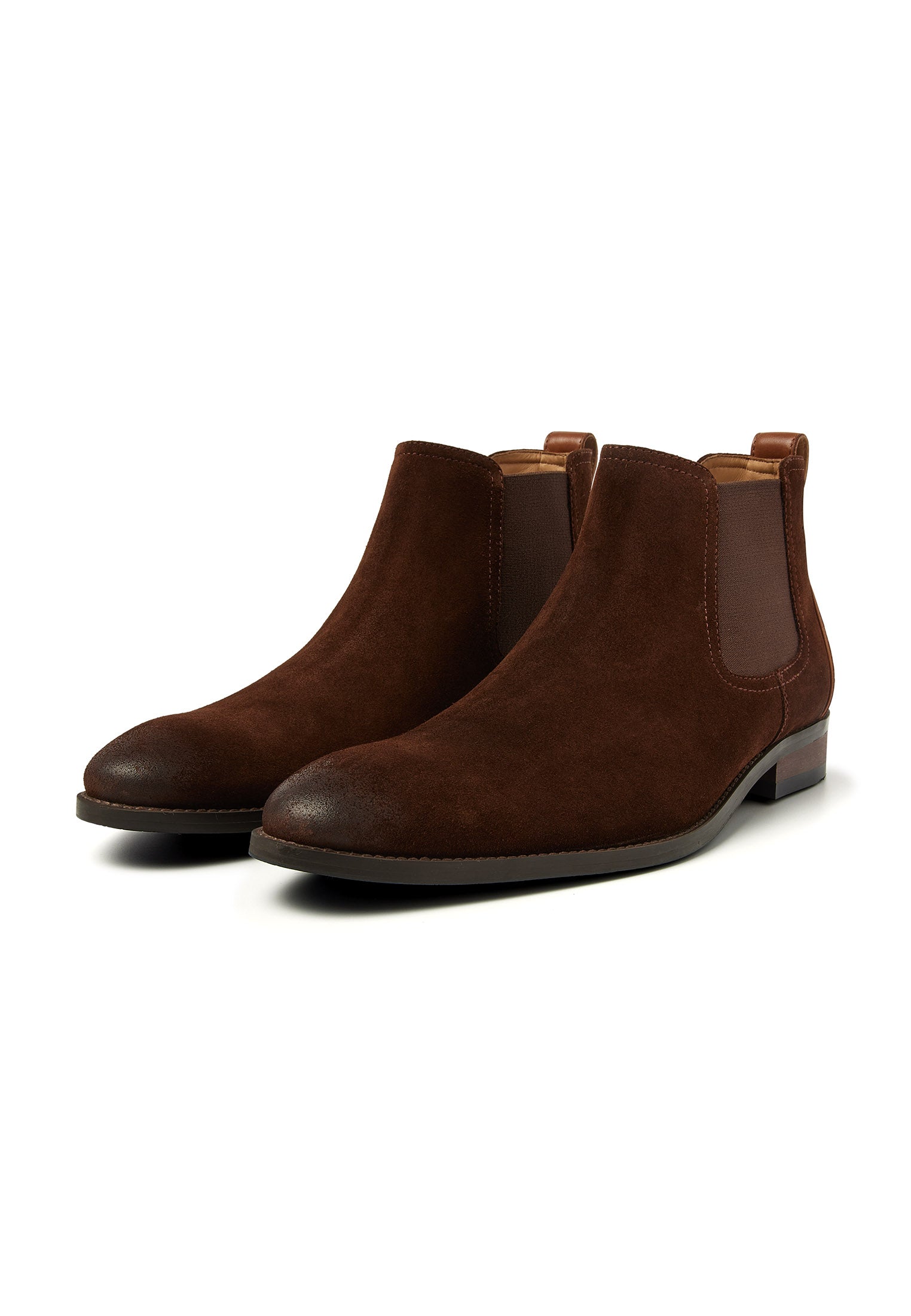 Testa di moro bruin suède Vienna chelsea boot