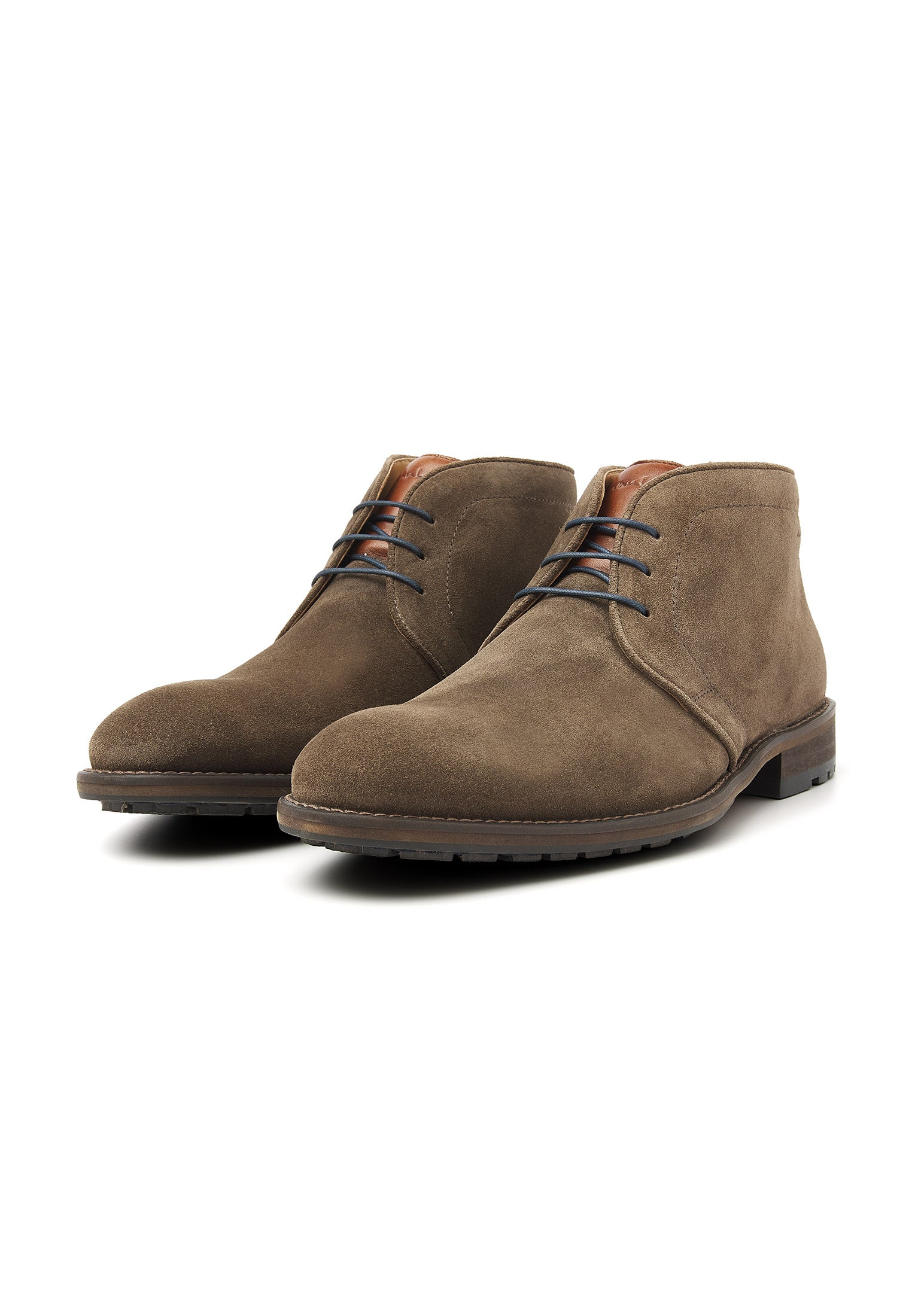 Taupe suède Montana halfhoge veterschoen