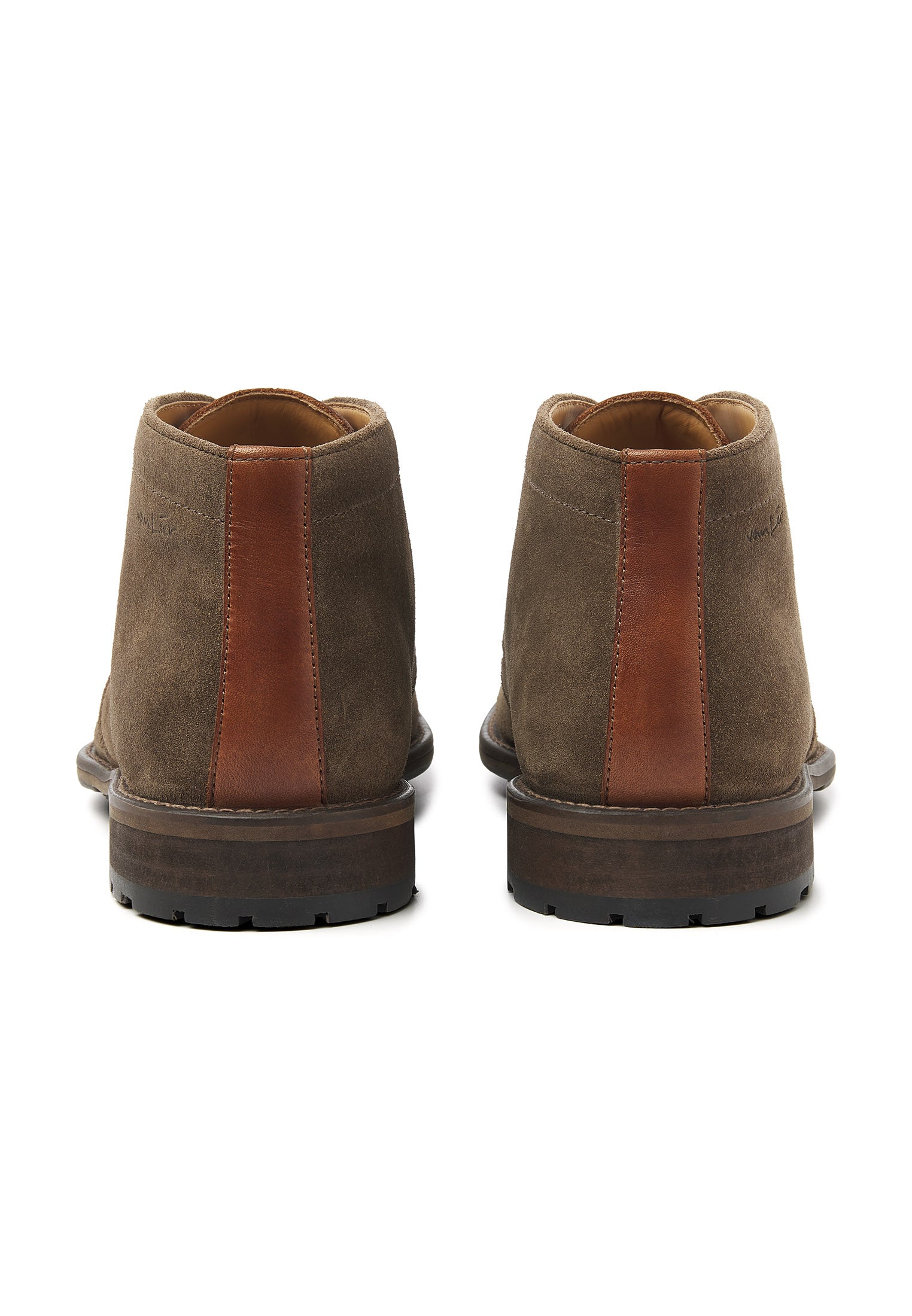 Taupe suède Montana halfhoge veterschoen