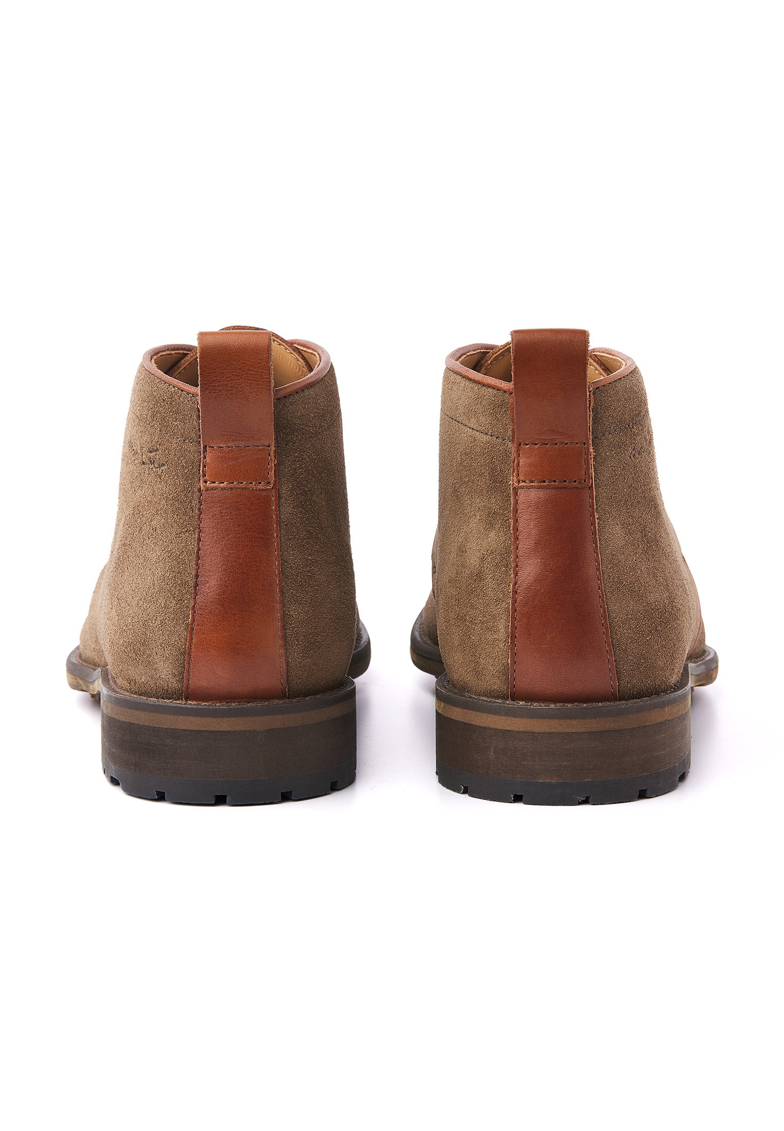 Taupe suède Montana halfhoge veterschoen