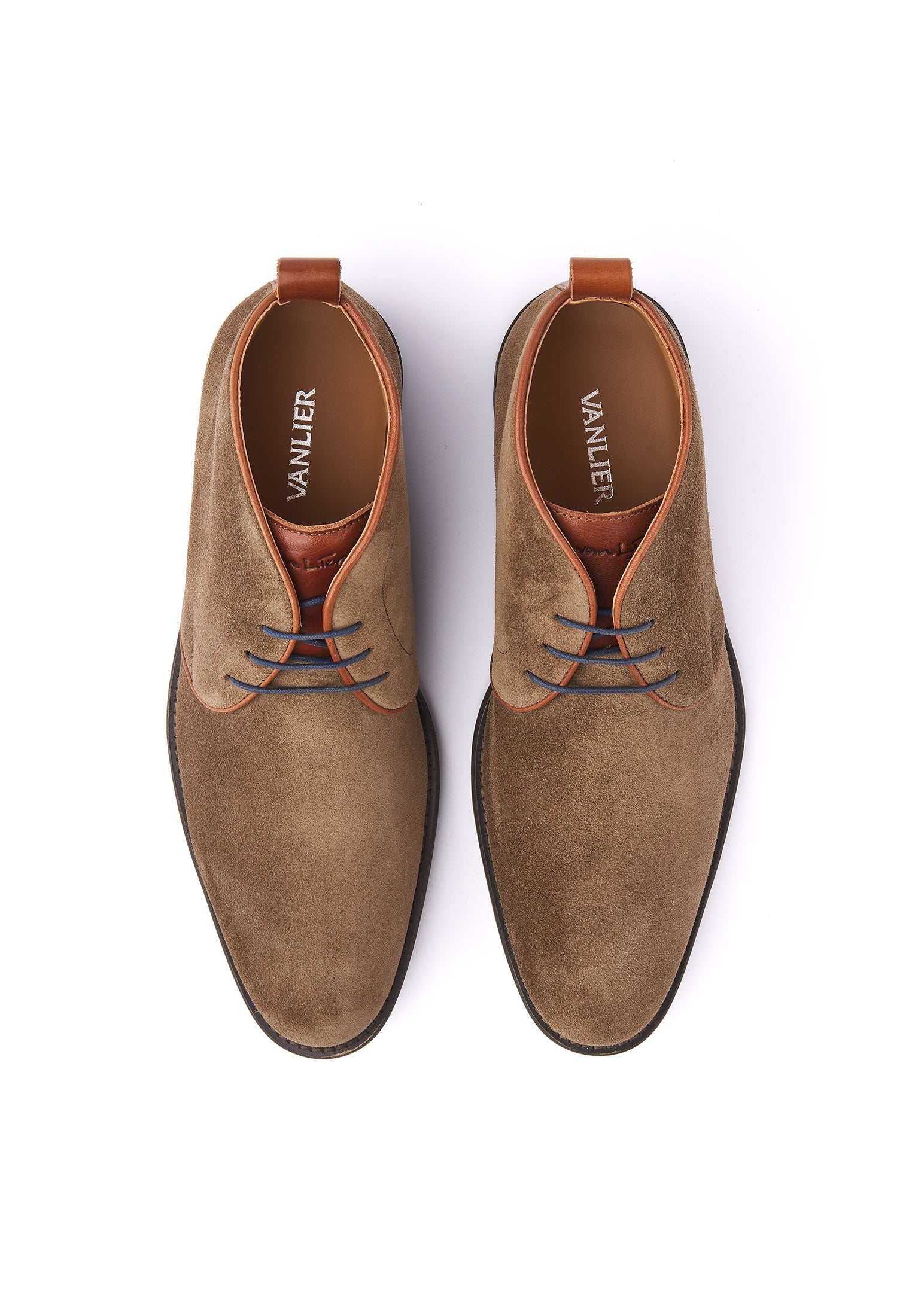 Taupe suède Montana halfhoge veterschoen