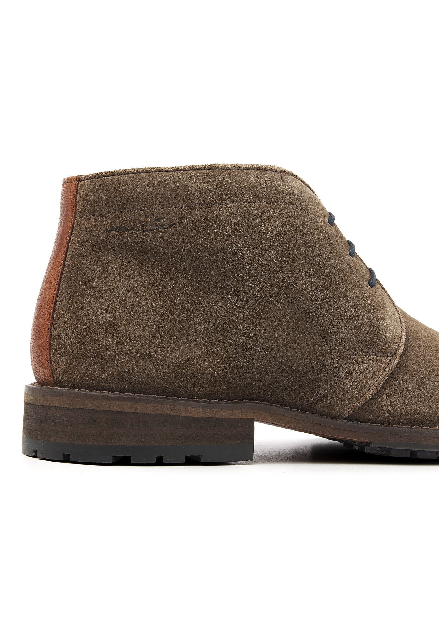 Taupe suède Montana halfhoge veterschoen