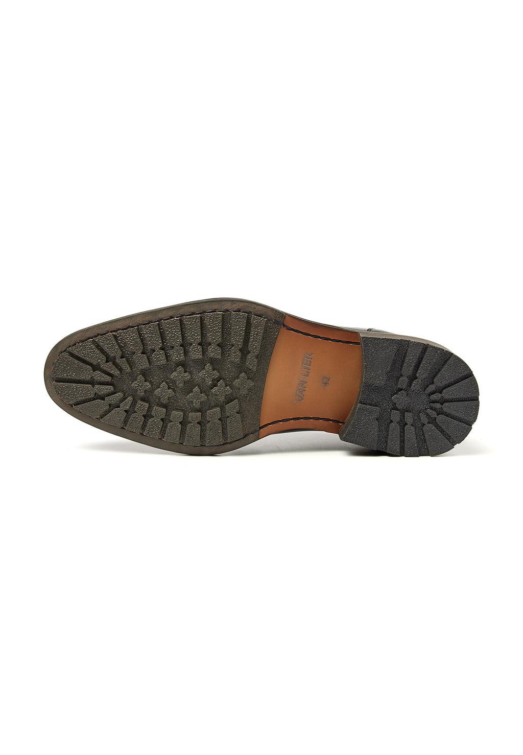Zwart gladleren Montana halfhoge veterschoen