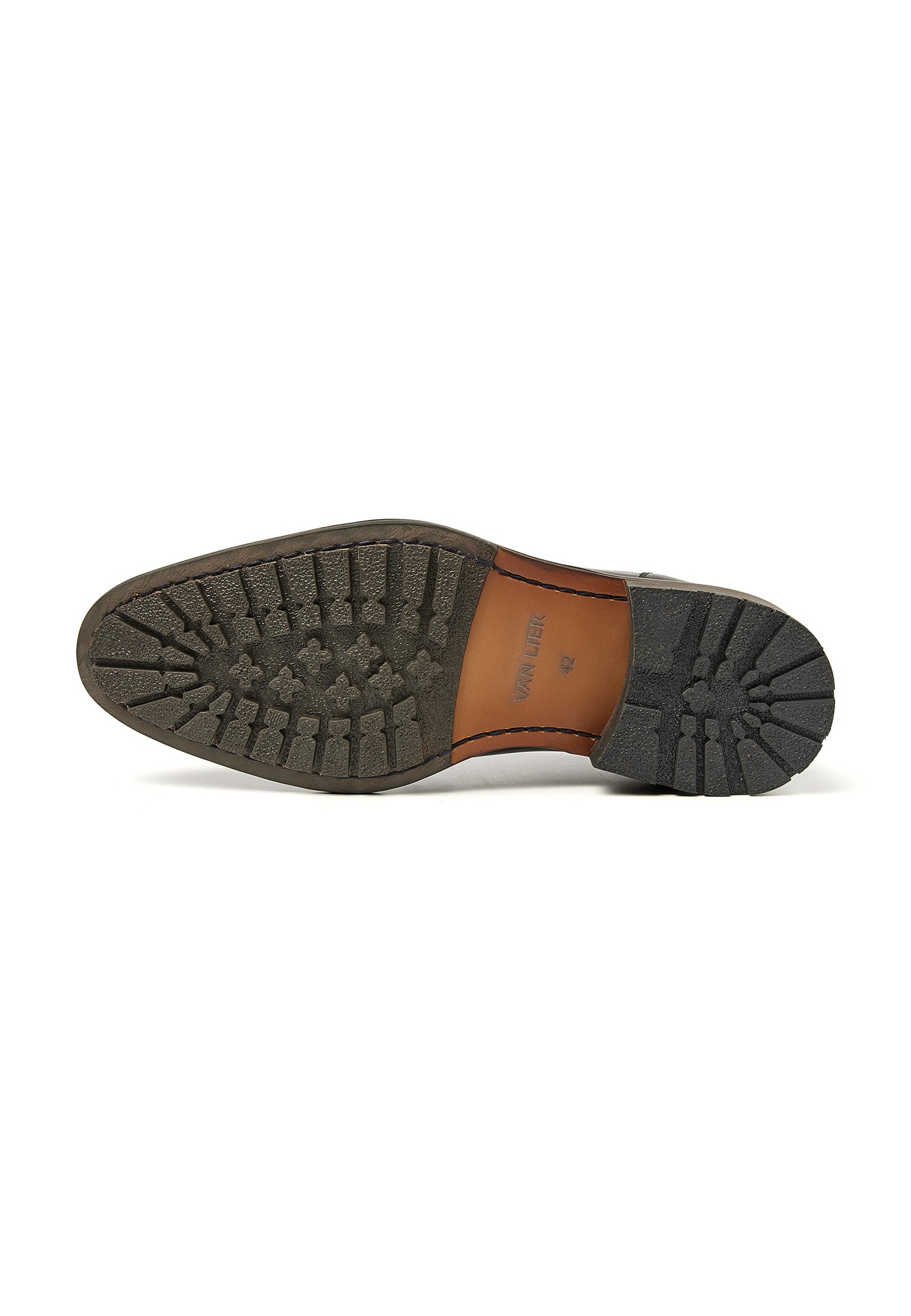Zwart gladleren Montana halfhoge veterschoen