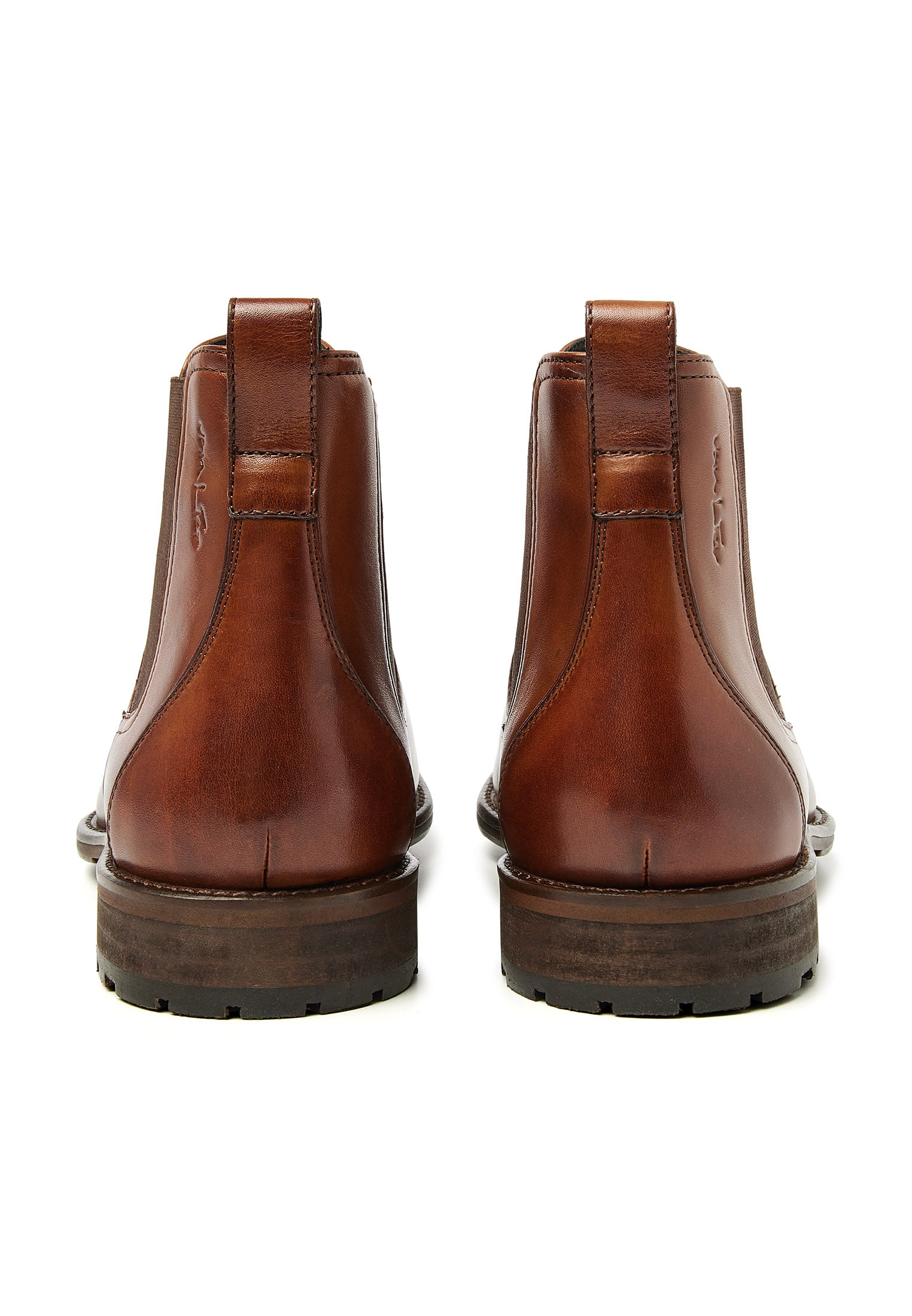 Cognac gladleren Montana chelsea boot
