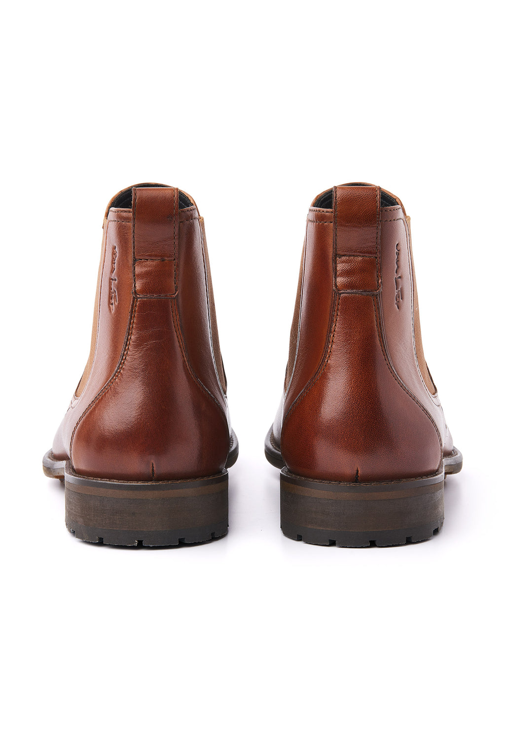 Cognac gladleren Montana chelsea boot