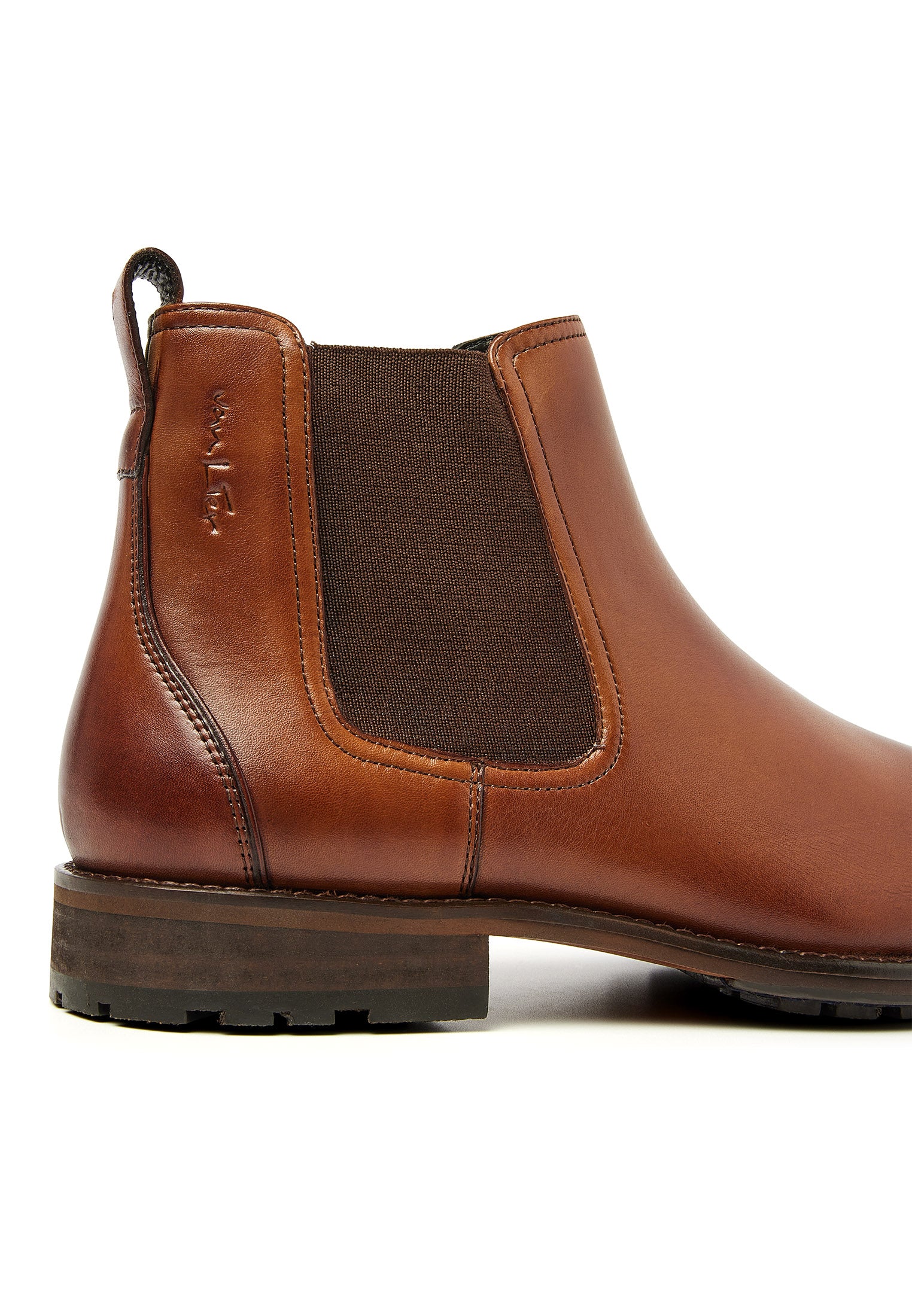 Cognac gladleren Montana chelsea boot