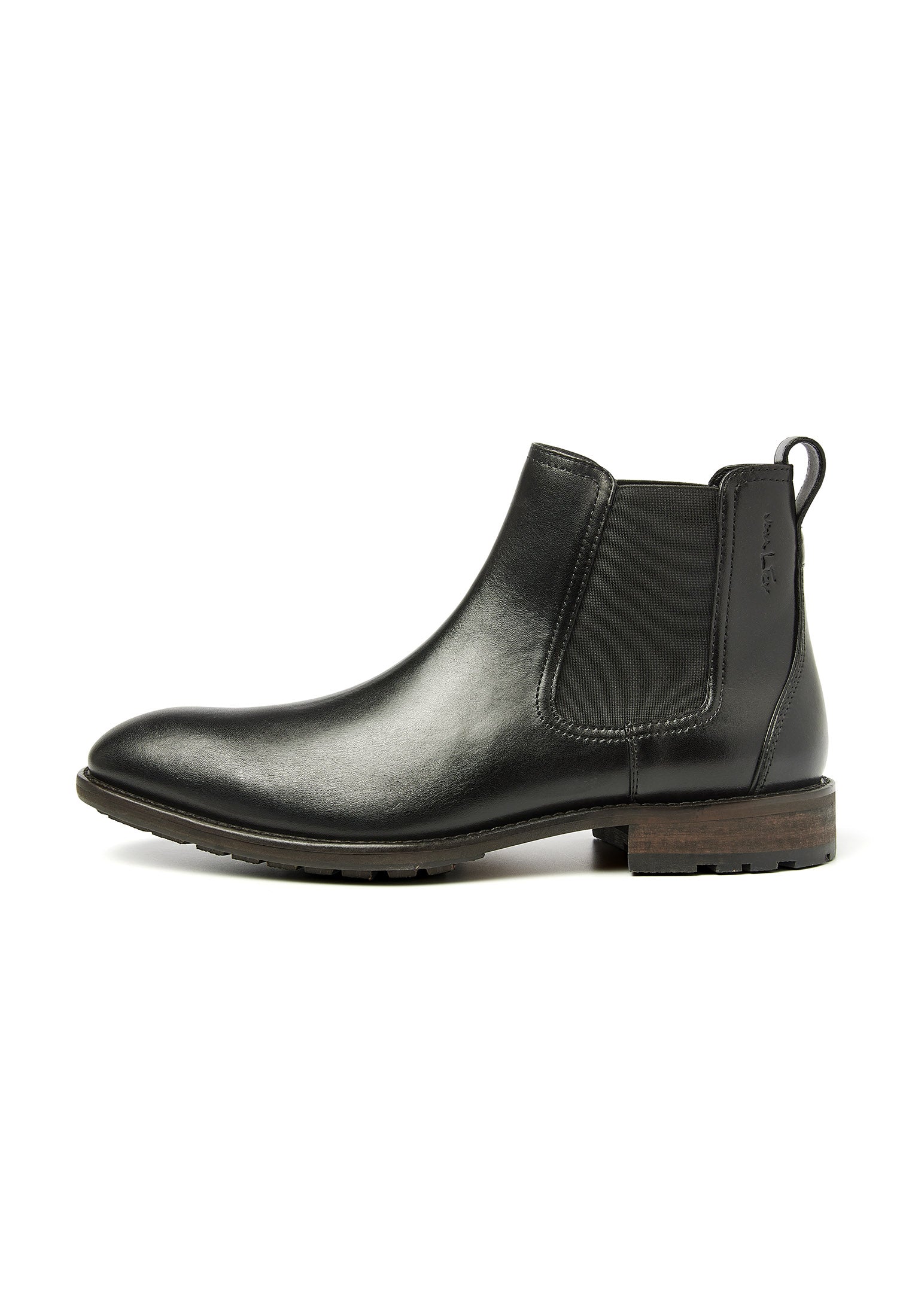 Zwart gladleren Montana chelsea boot