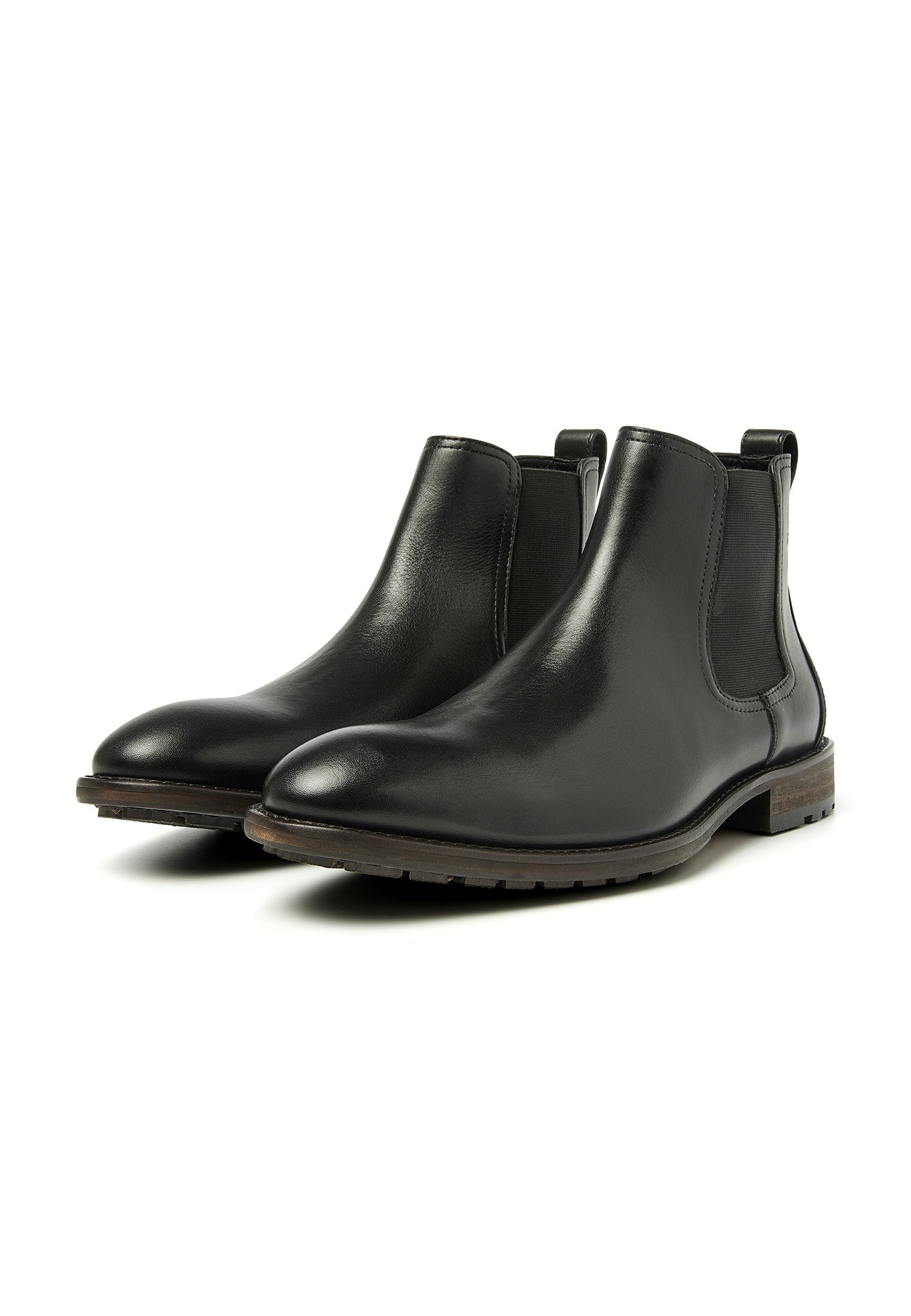 Zwart gladleren Montana chelsea boot
