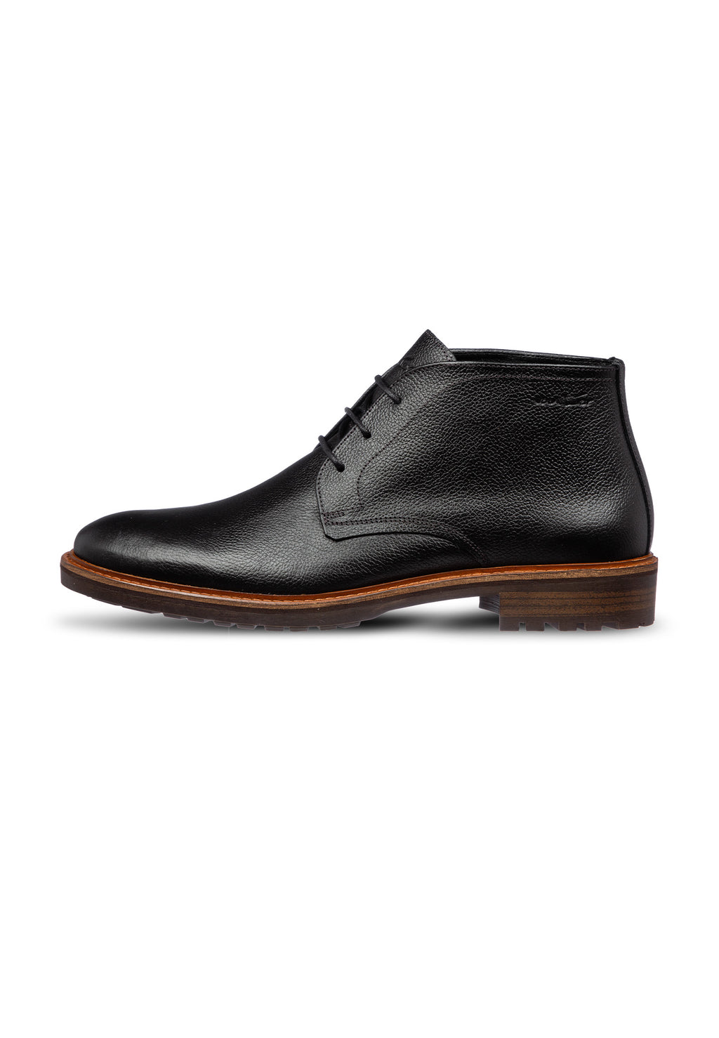 Zwart gladleren Rigi halfhoge veterschoen