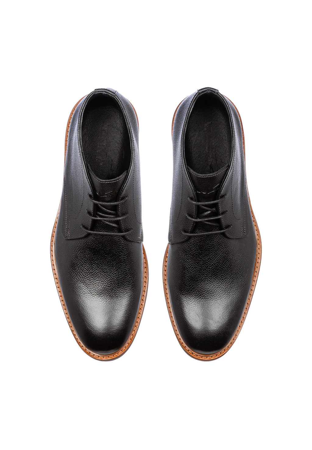 Zwart gladleren Rigi halfhoge veterschoen