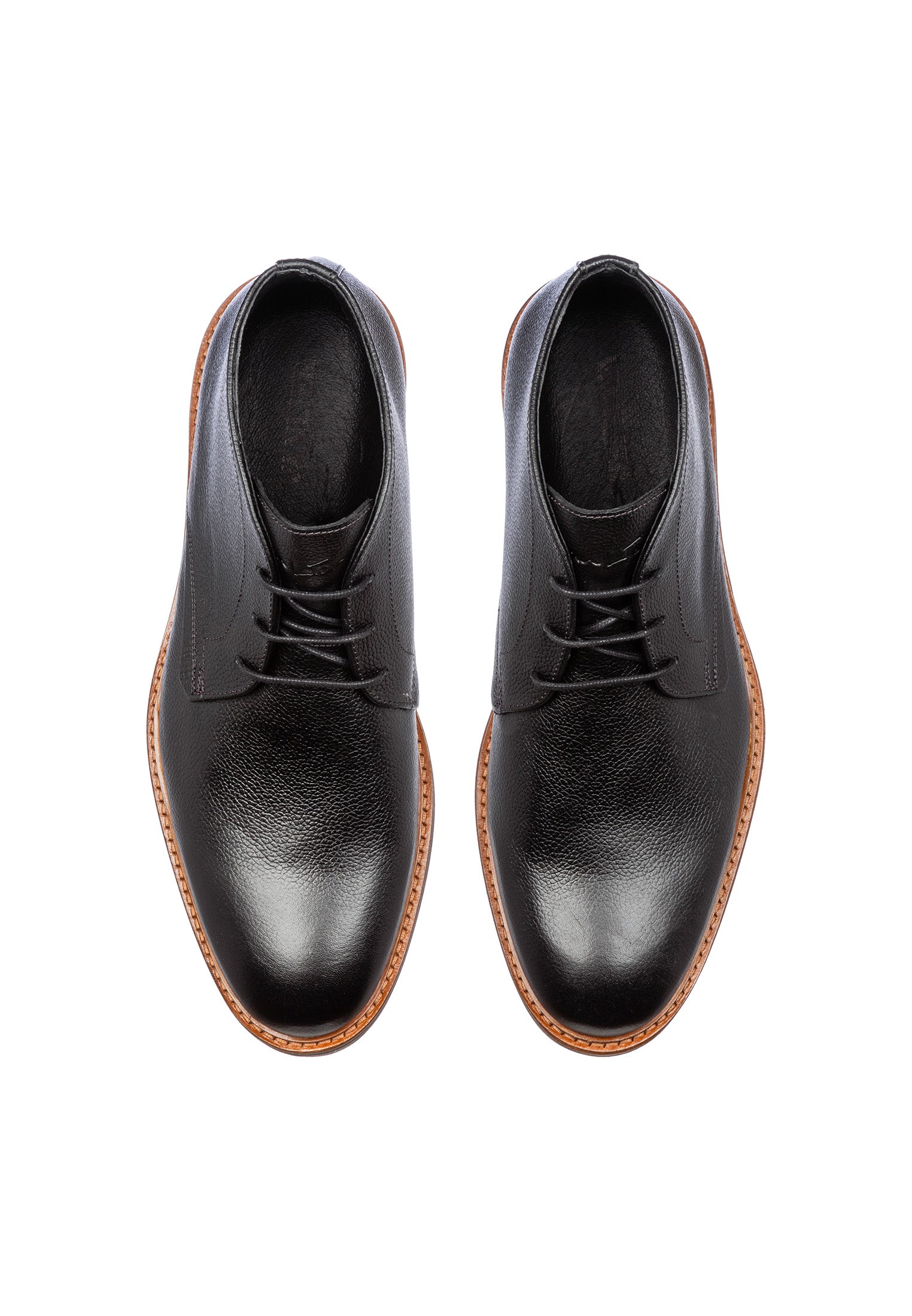 Zwart gladleren Rigi halfhoge veterschoen