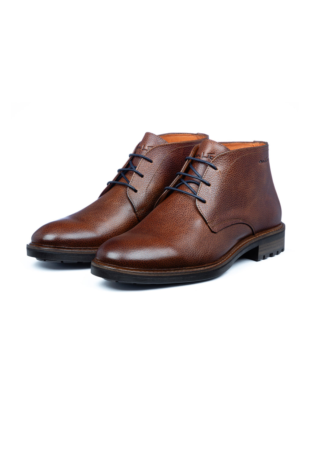 Licht cognac gladleren Rigi halfhoge veterschoen