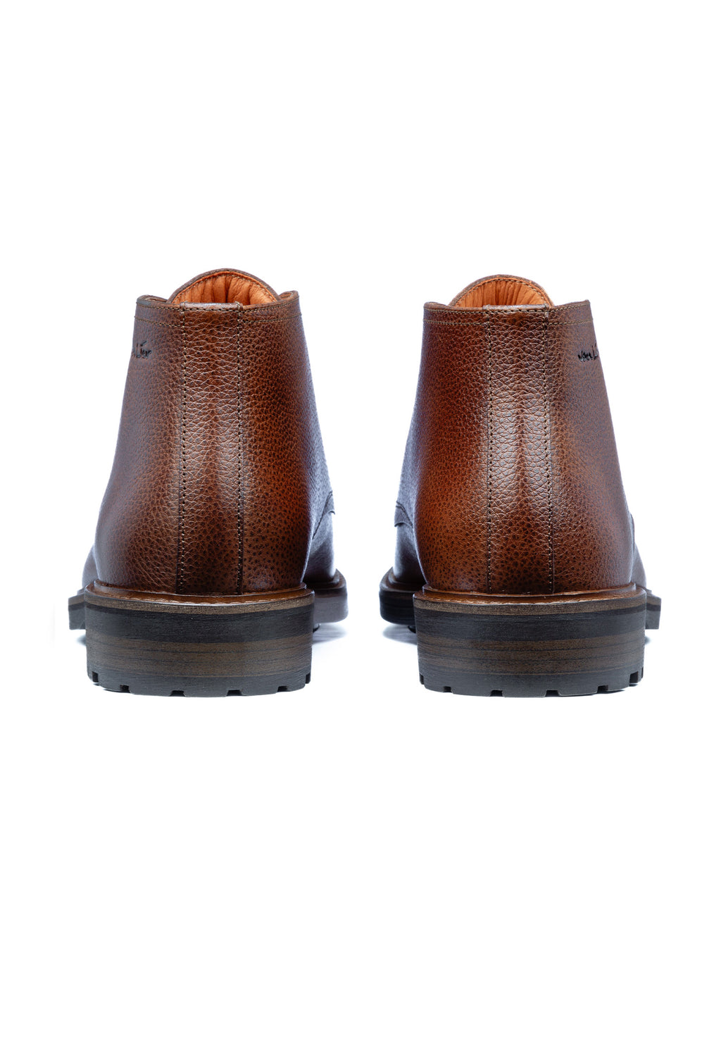 Licht cognac gladleren Rigi halfhoge veterschoen