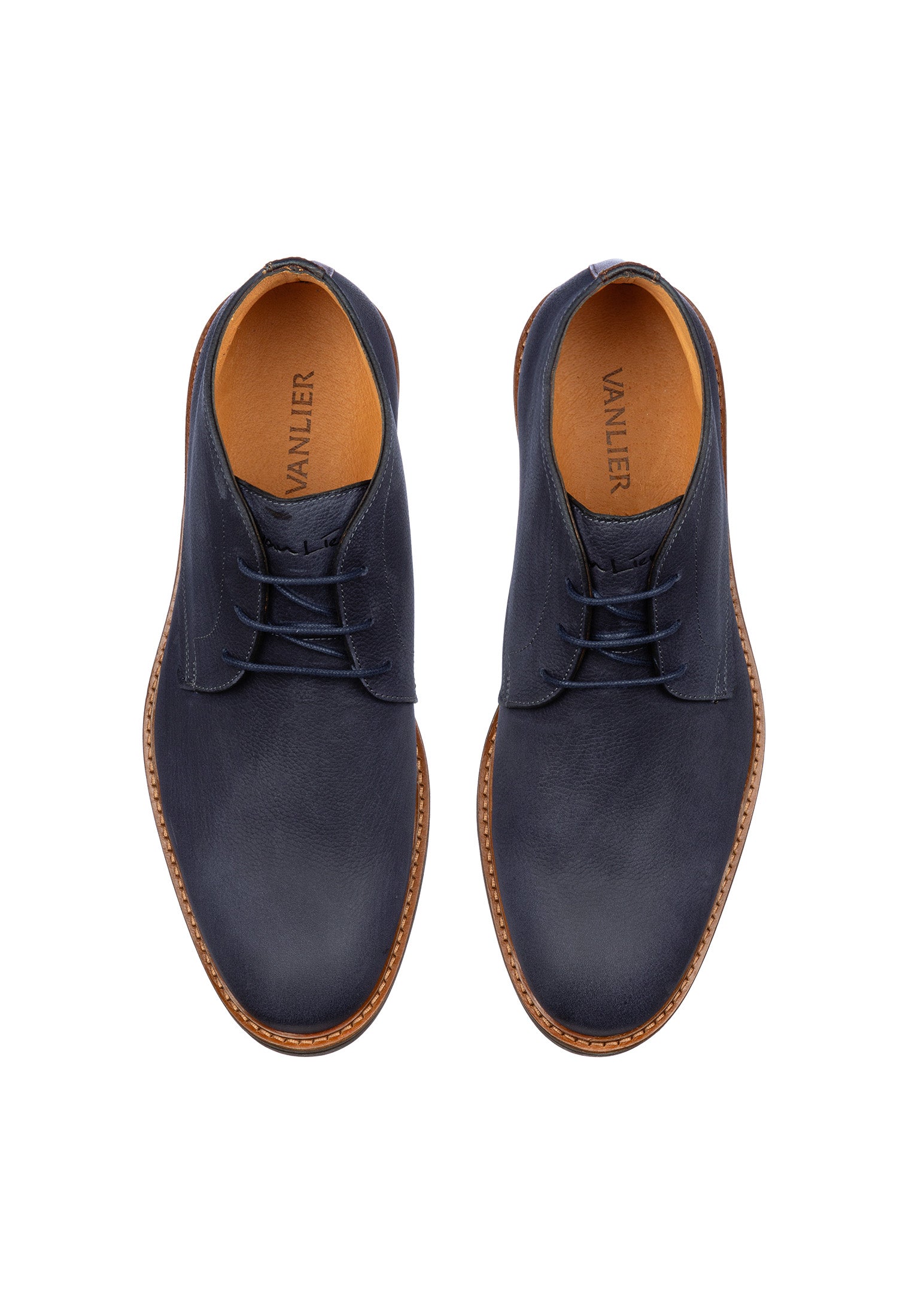 Navy nubuck Rigi halfhoge veterschoen