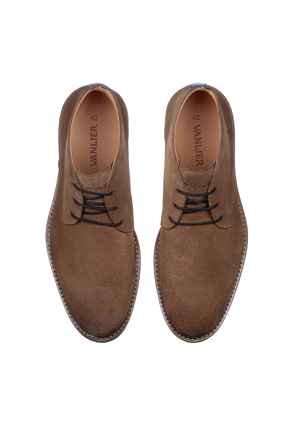 Roest cognac suède Rigi halfhoge veterschoen