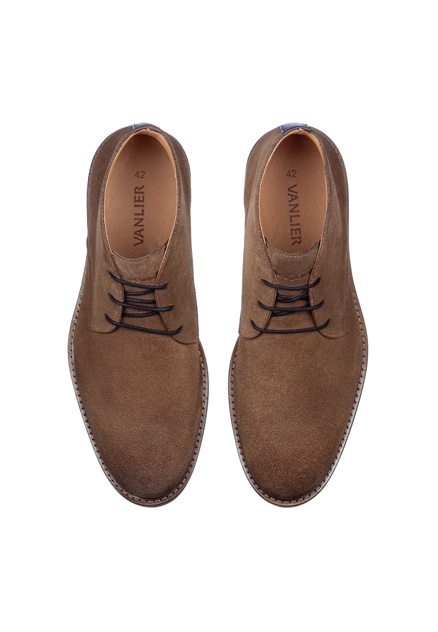 Roest cognac suède Rigi halfhoge veterschoen