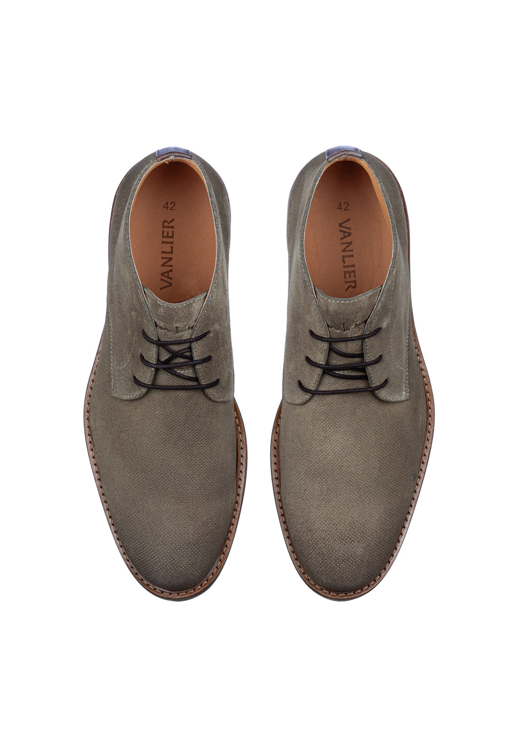 Taupe suède Rigi halfhoge veterschoen