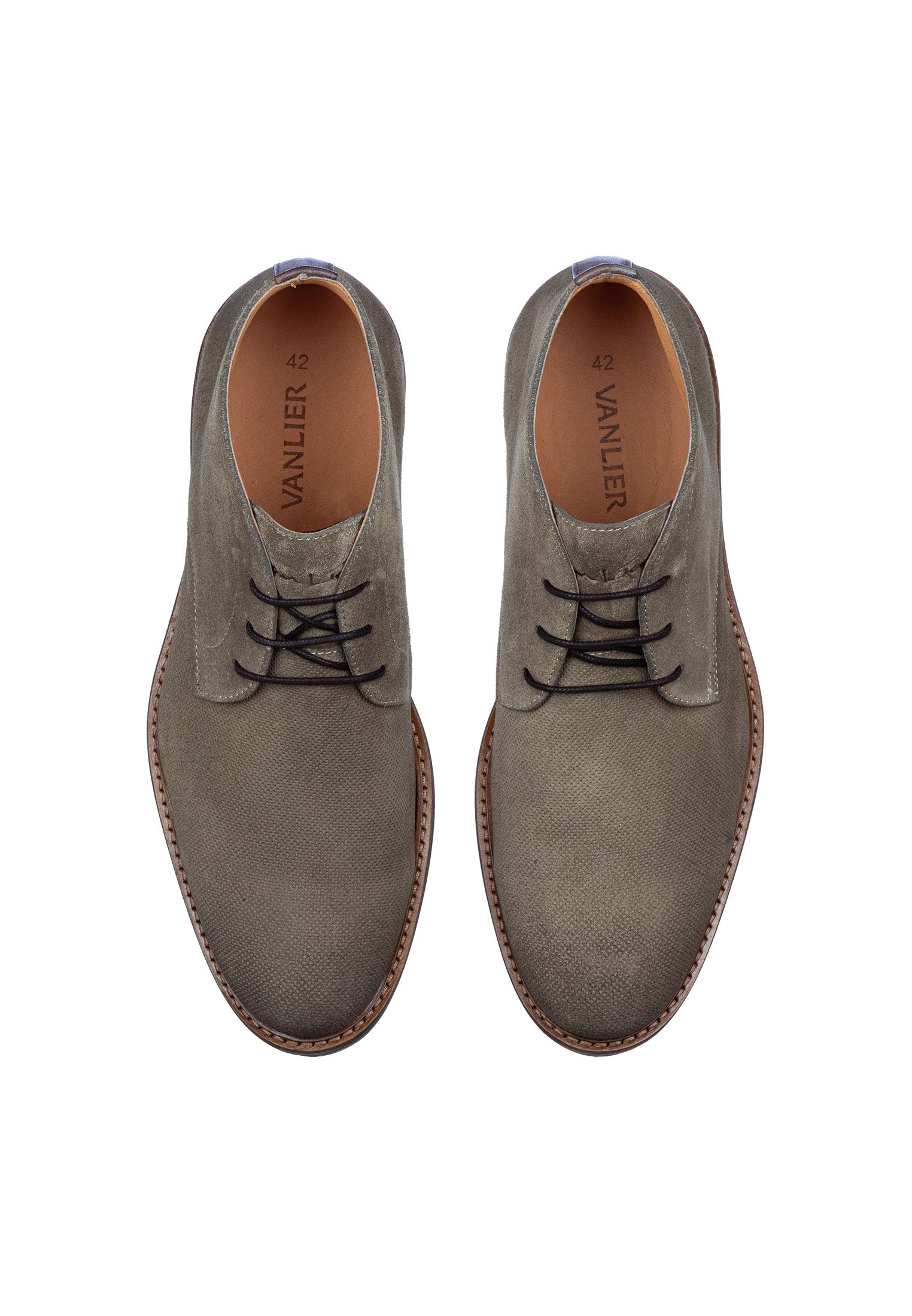 Taupe suède Rigi halfhoge veterschoen