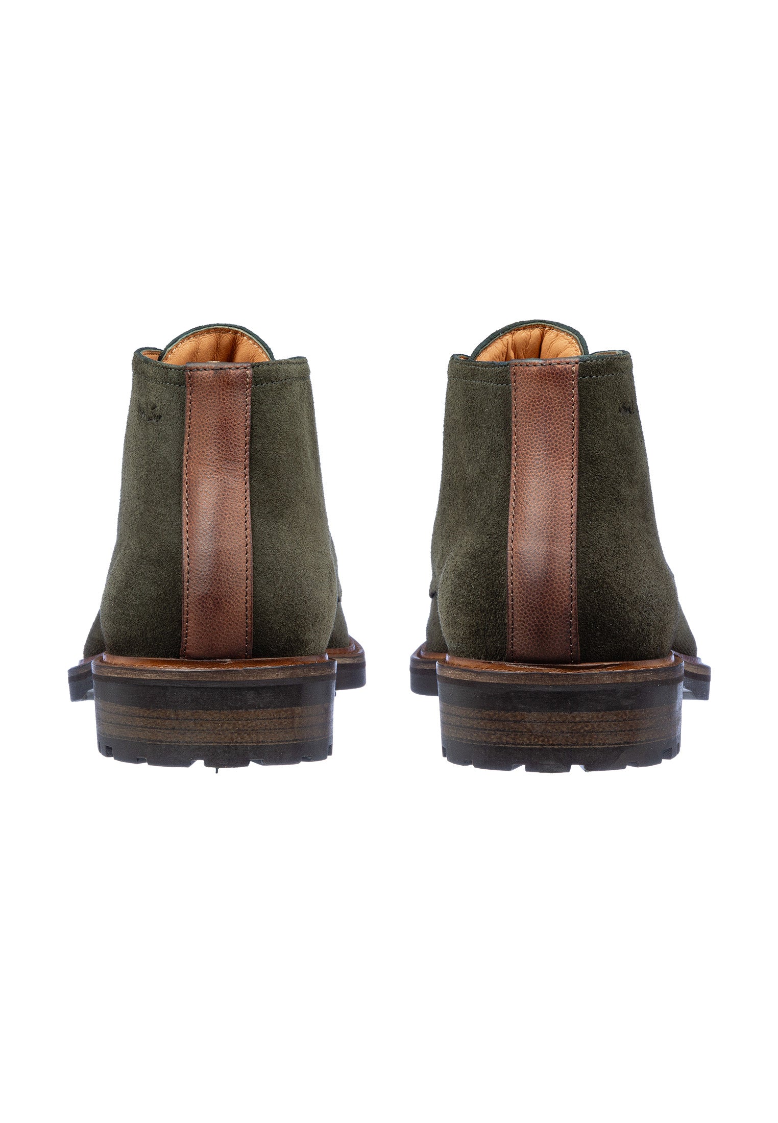 Grijs groen suède Rigi halfhoge veterschoen