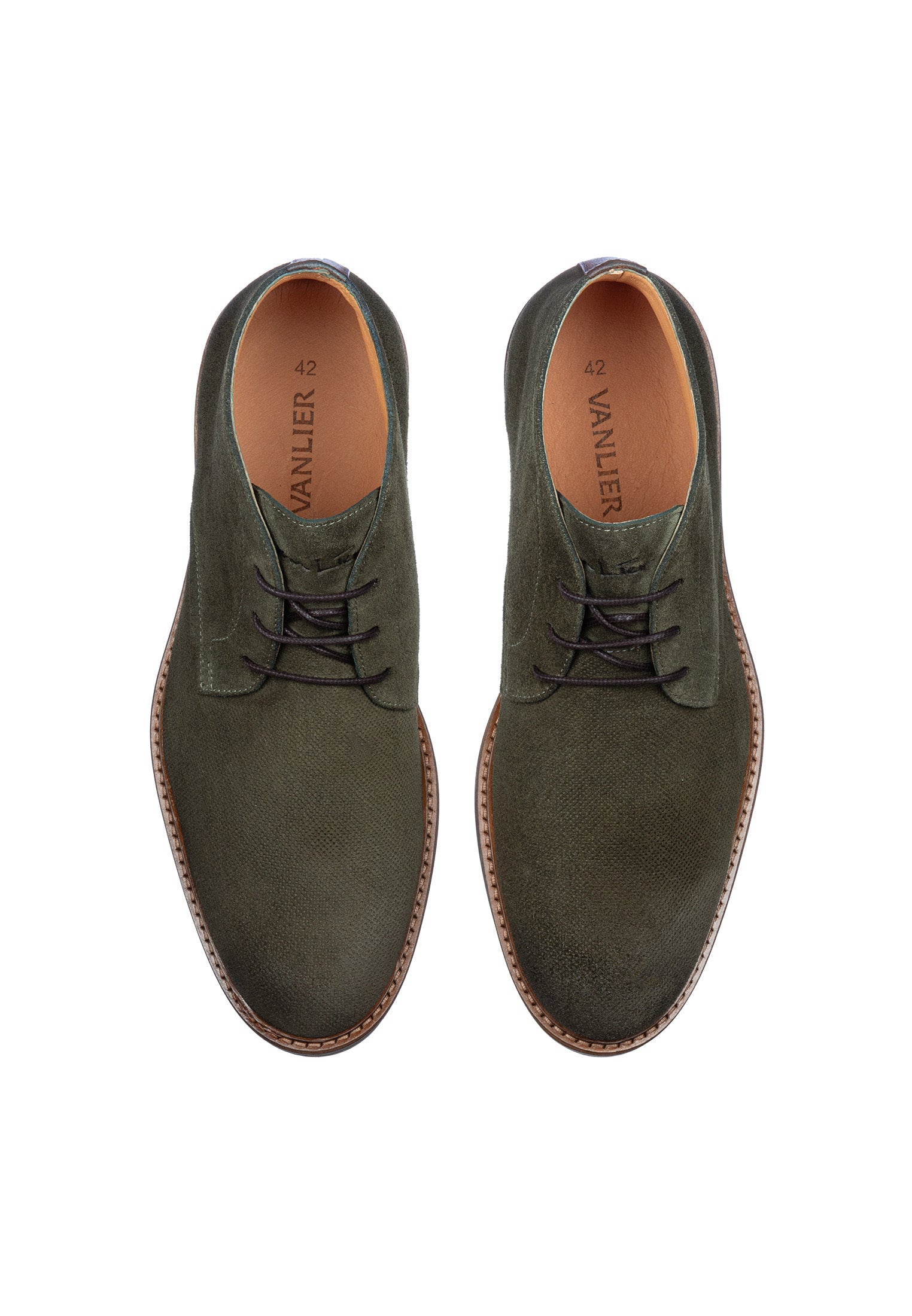 Grijs groen suède Rigi halfhoge veterschoen