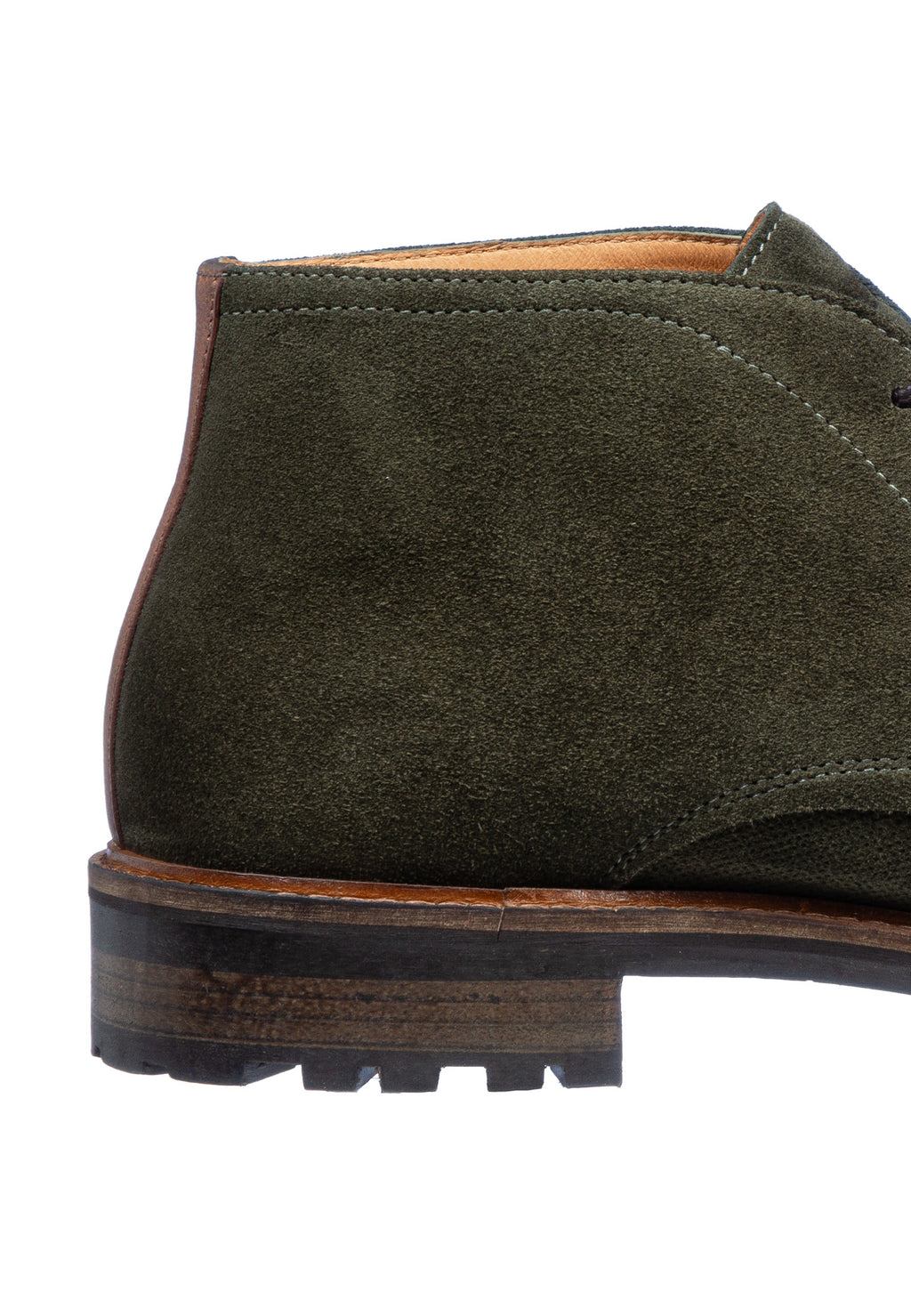 Grijs groen suède Rigi halfhoge veterschoen