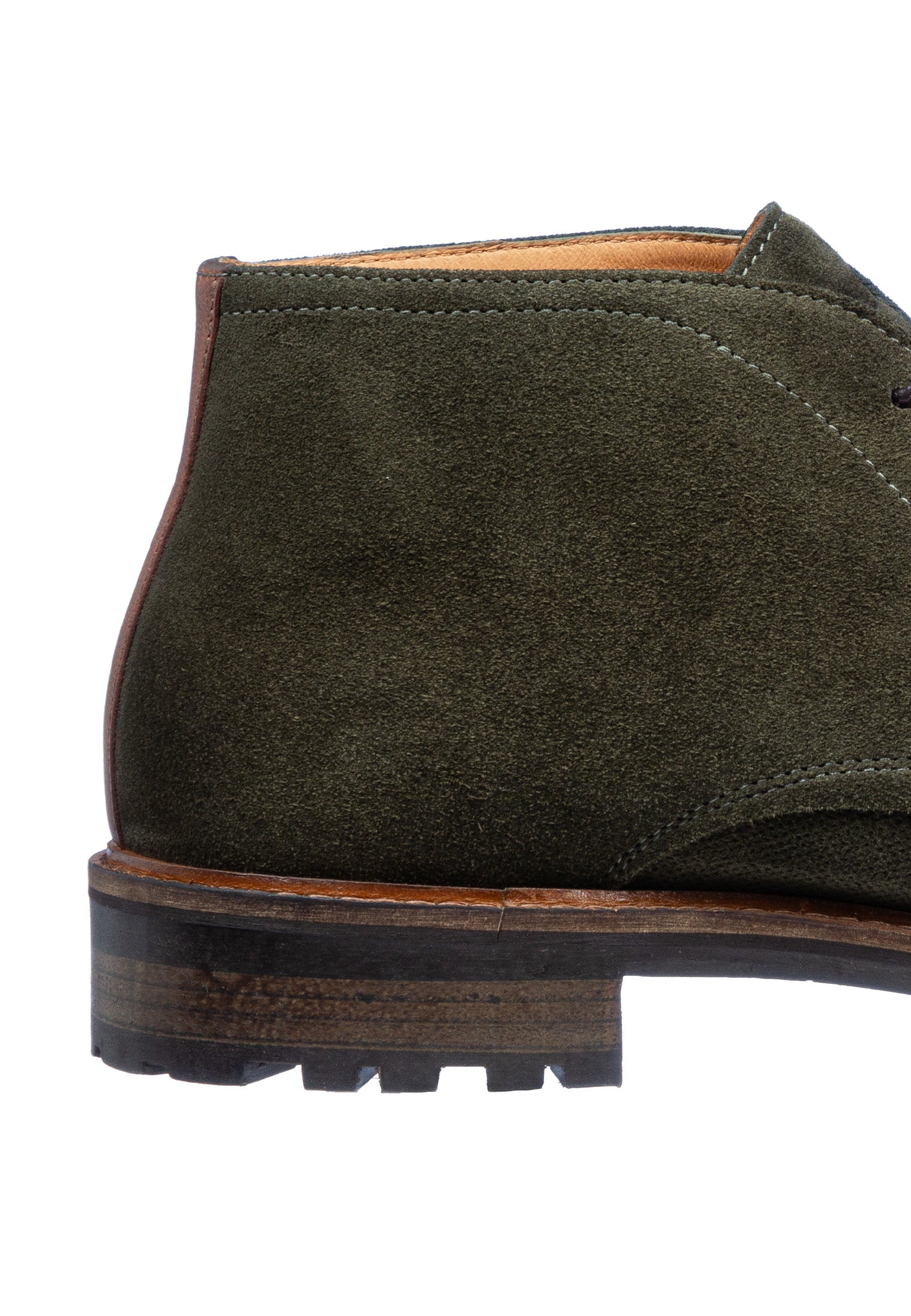 Grijs groen suède Rigi halfhoge veterschoen