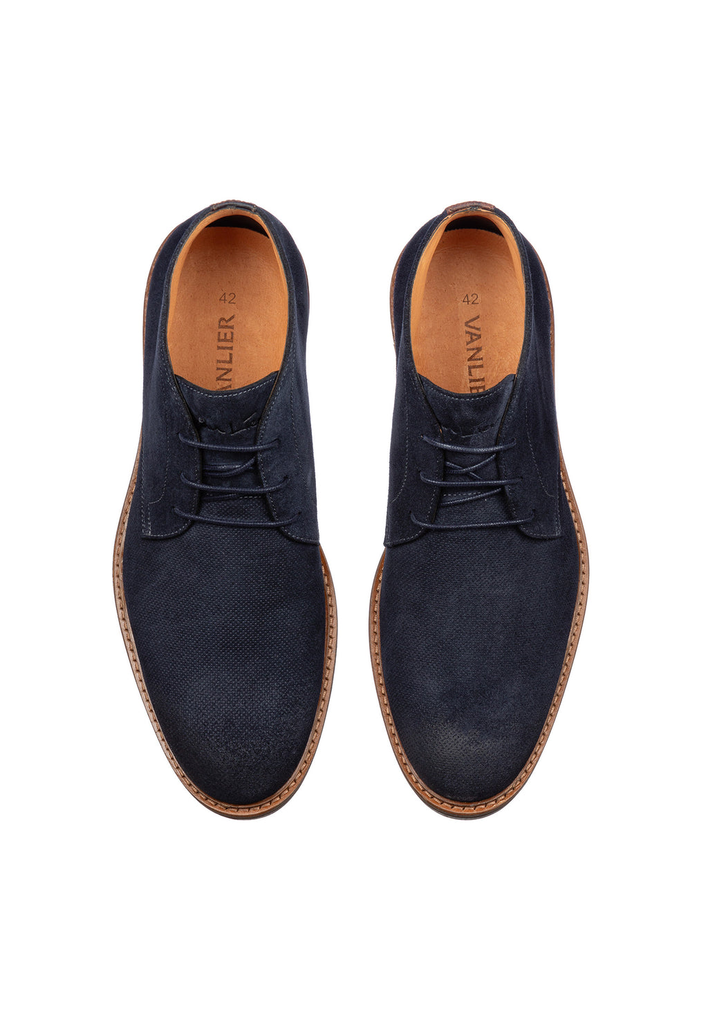 Navy suède Rigi halfhoge veterschoen