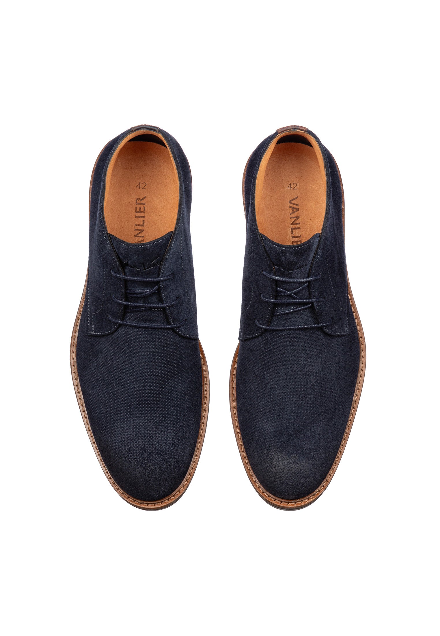 Navy suède Rigi halfhoge veterschoen