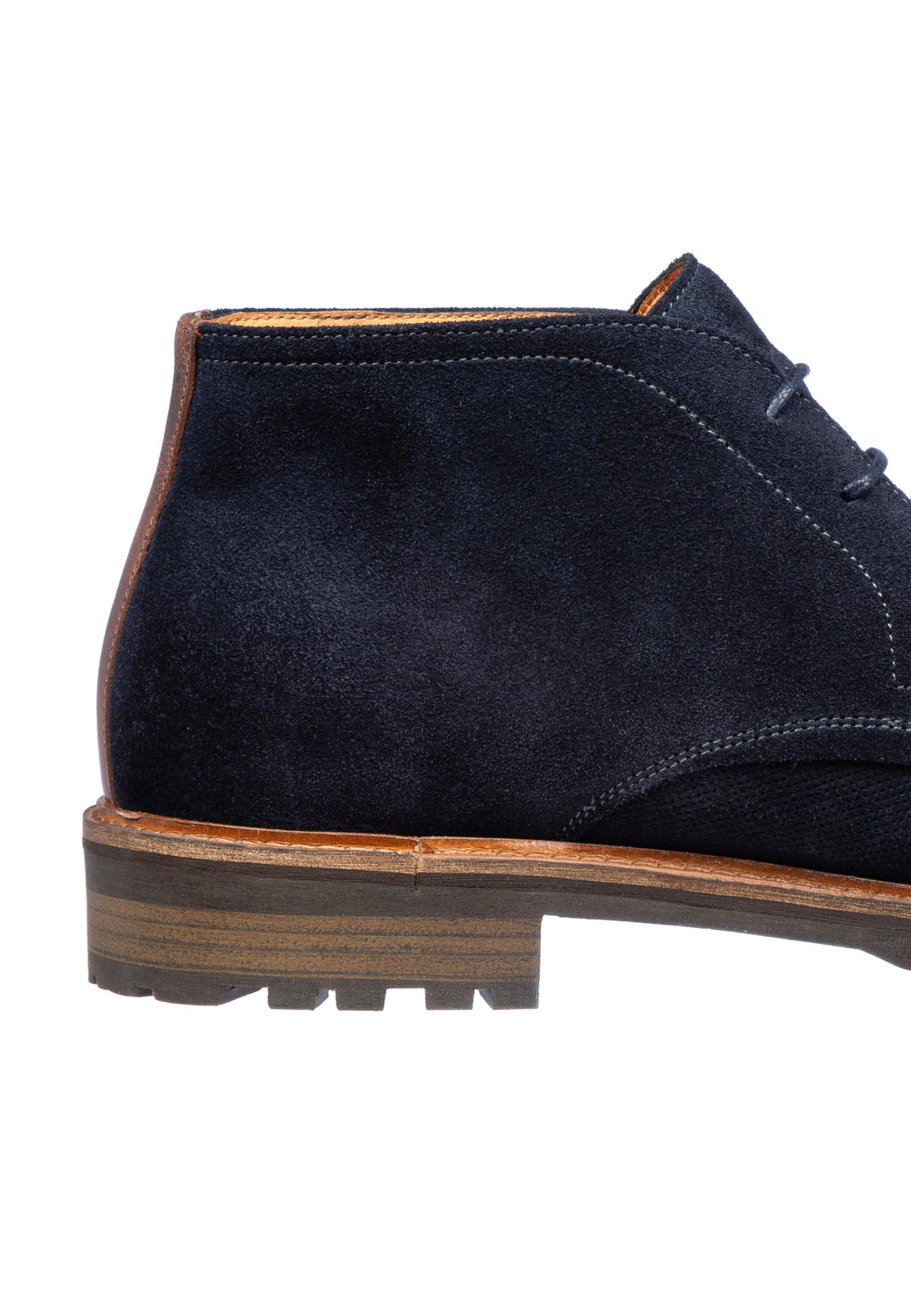 Navy suède Rigi halfhoge veterschoen