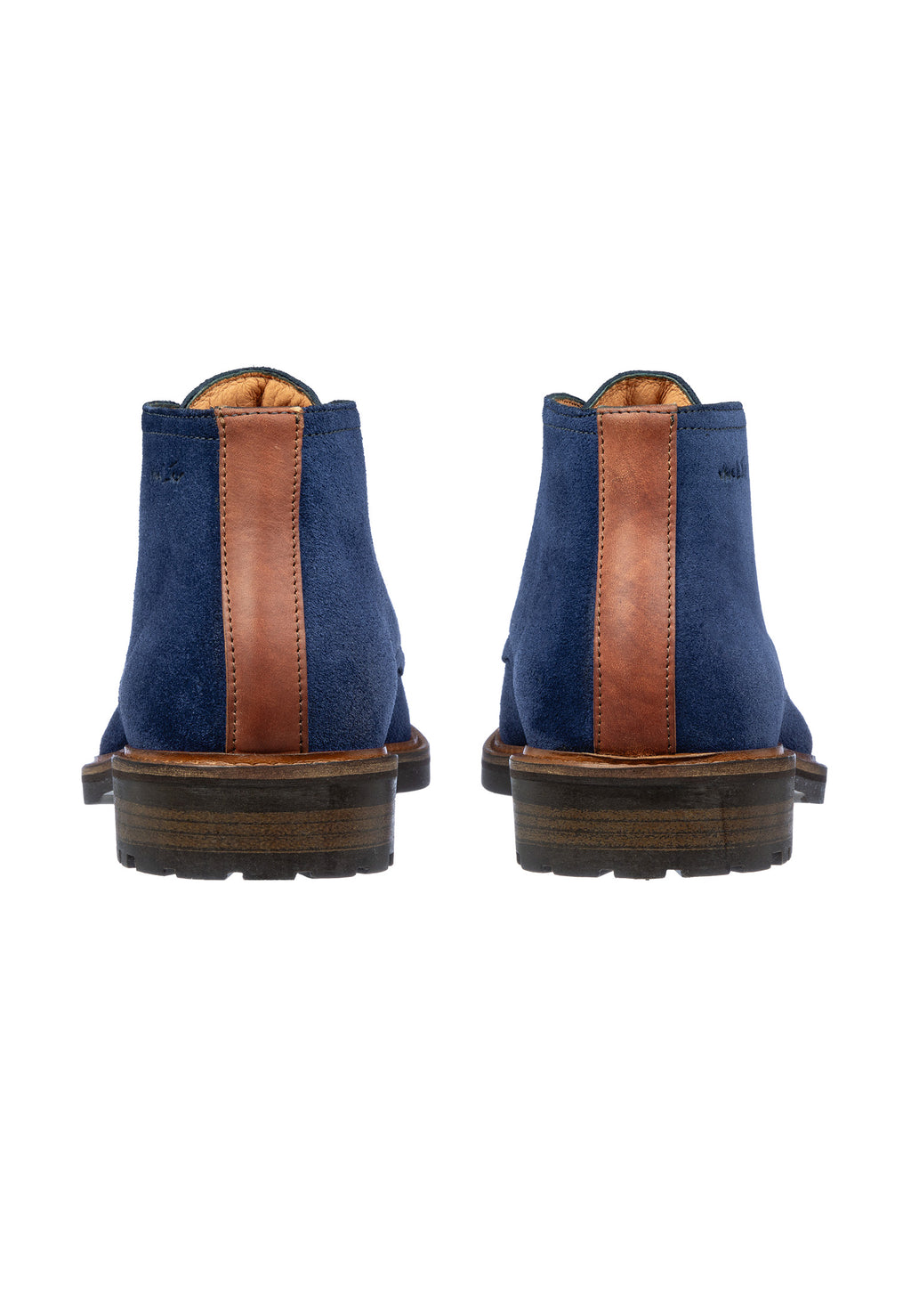 Blauw suède Rigi halfhoge veterschoen