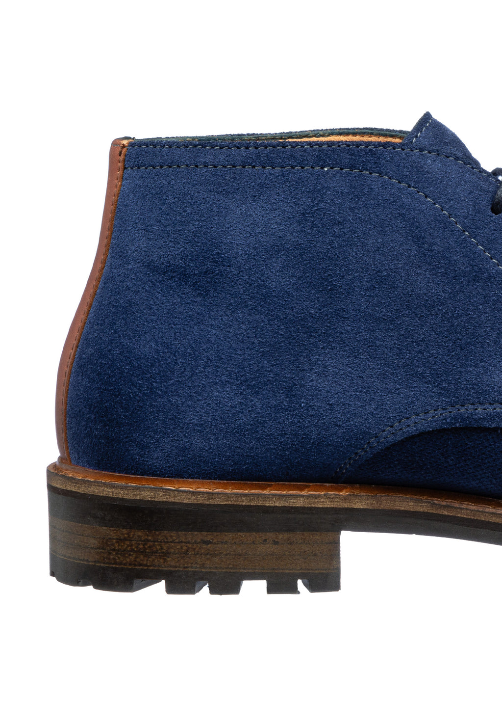 Blauw suède Rigi halfhoge veterschoen