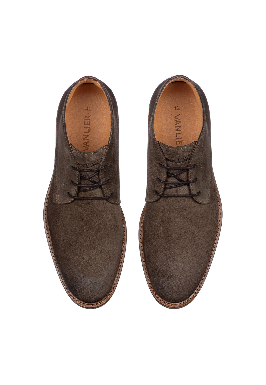 Bruin suède Rigi halfhoge veterschoen