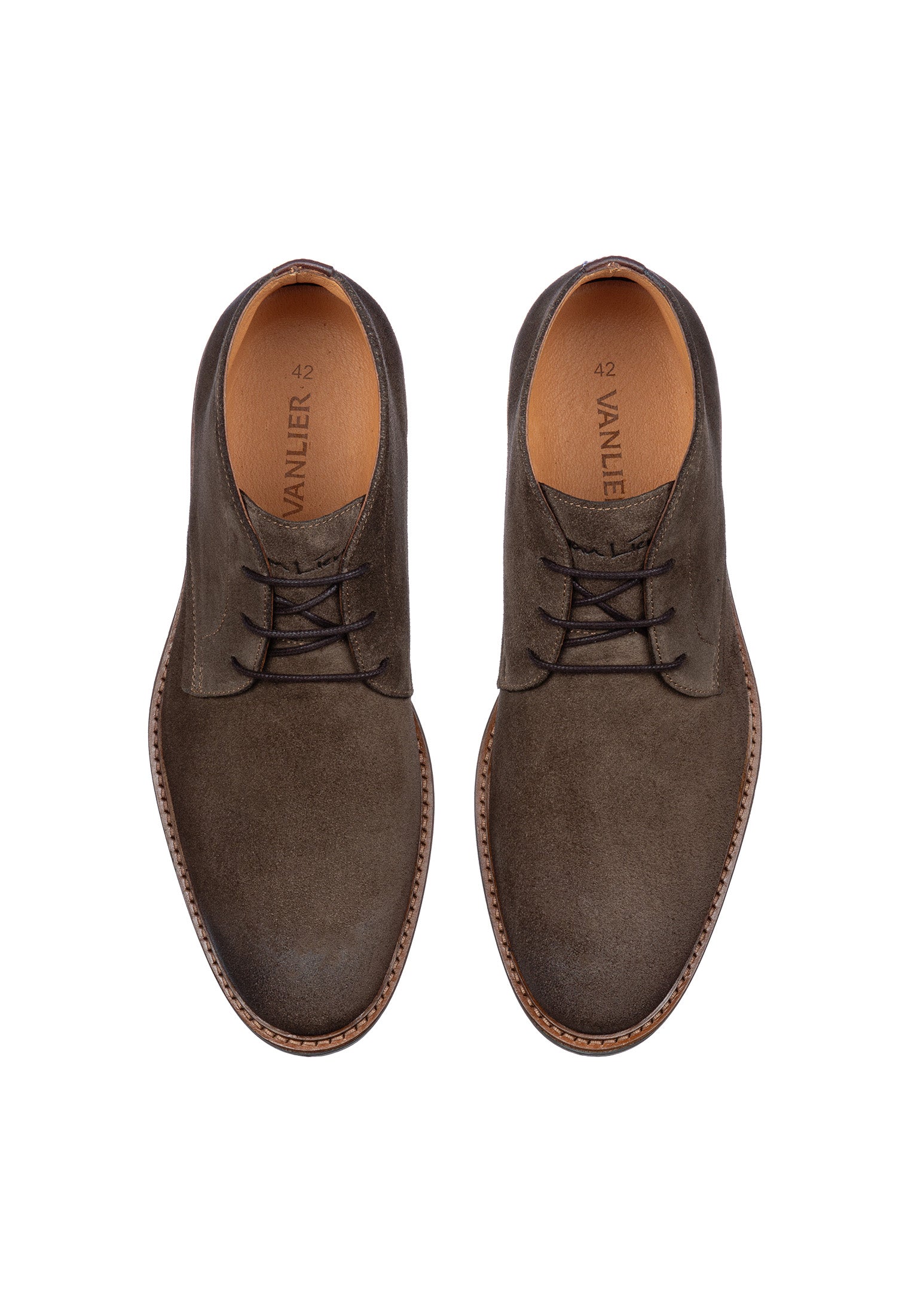 Bruin suède Rigi halfhoge veterschoen