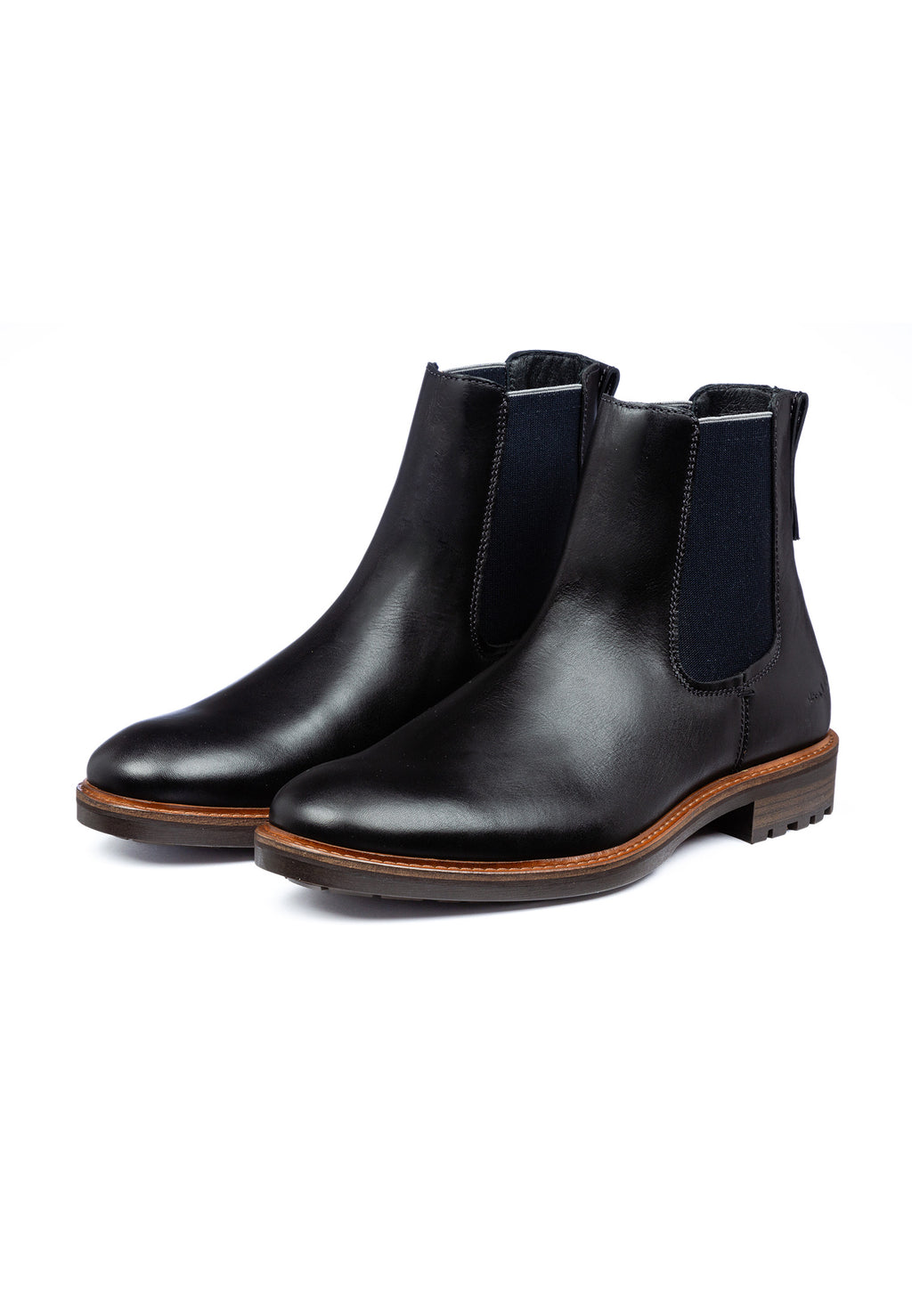Zwart gladleren Rigi Chelsea boot