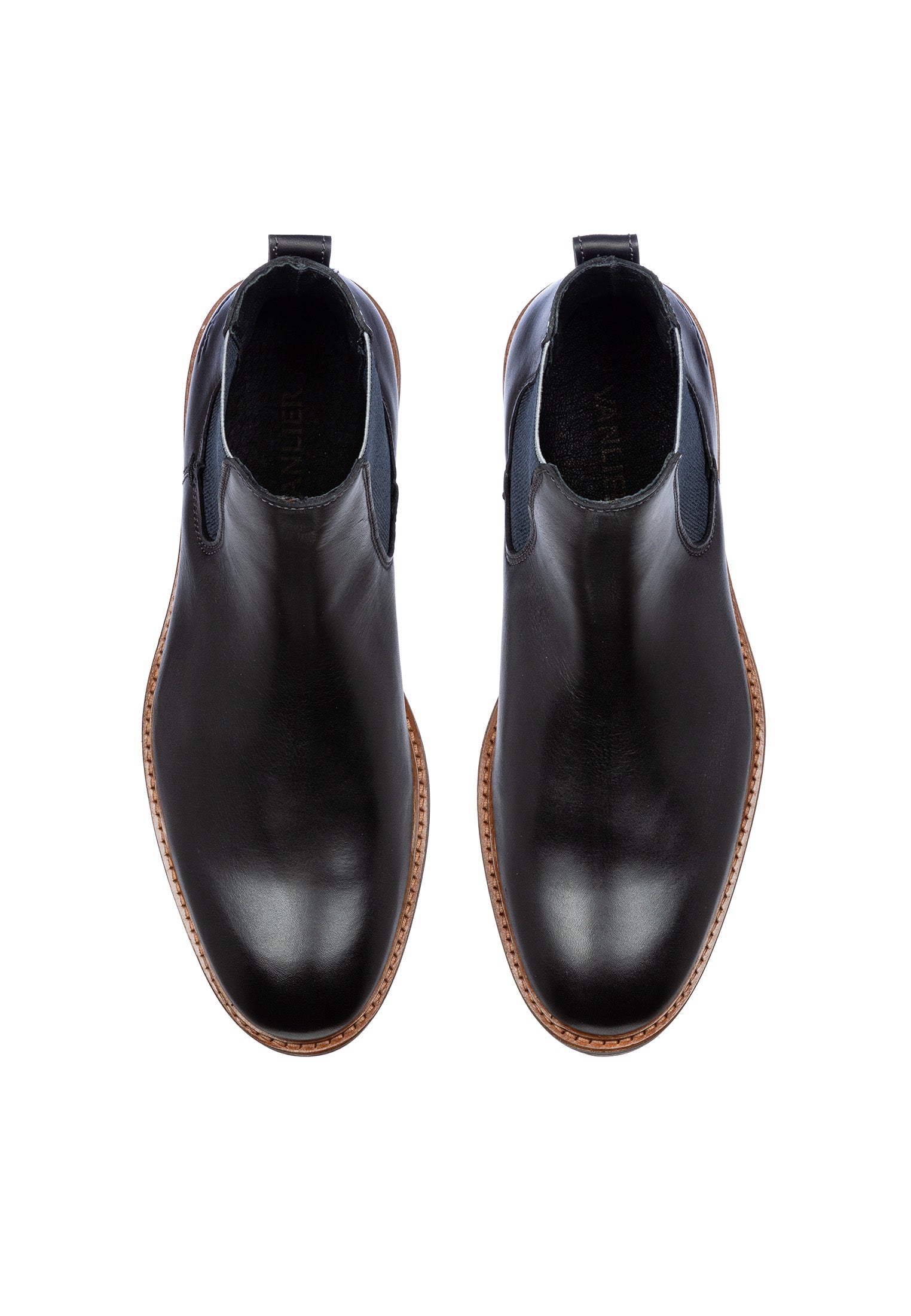 Zwart gladleren Rigi Chelsea boot