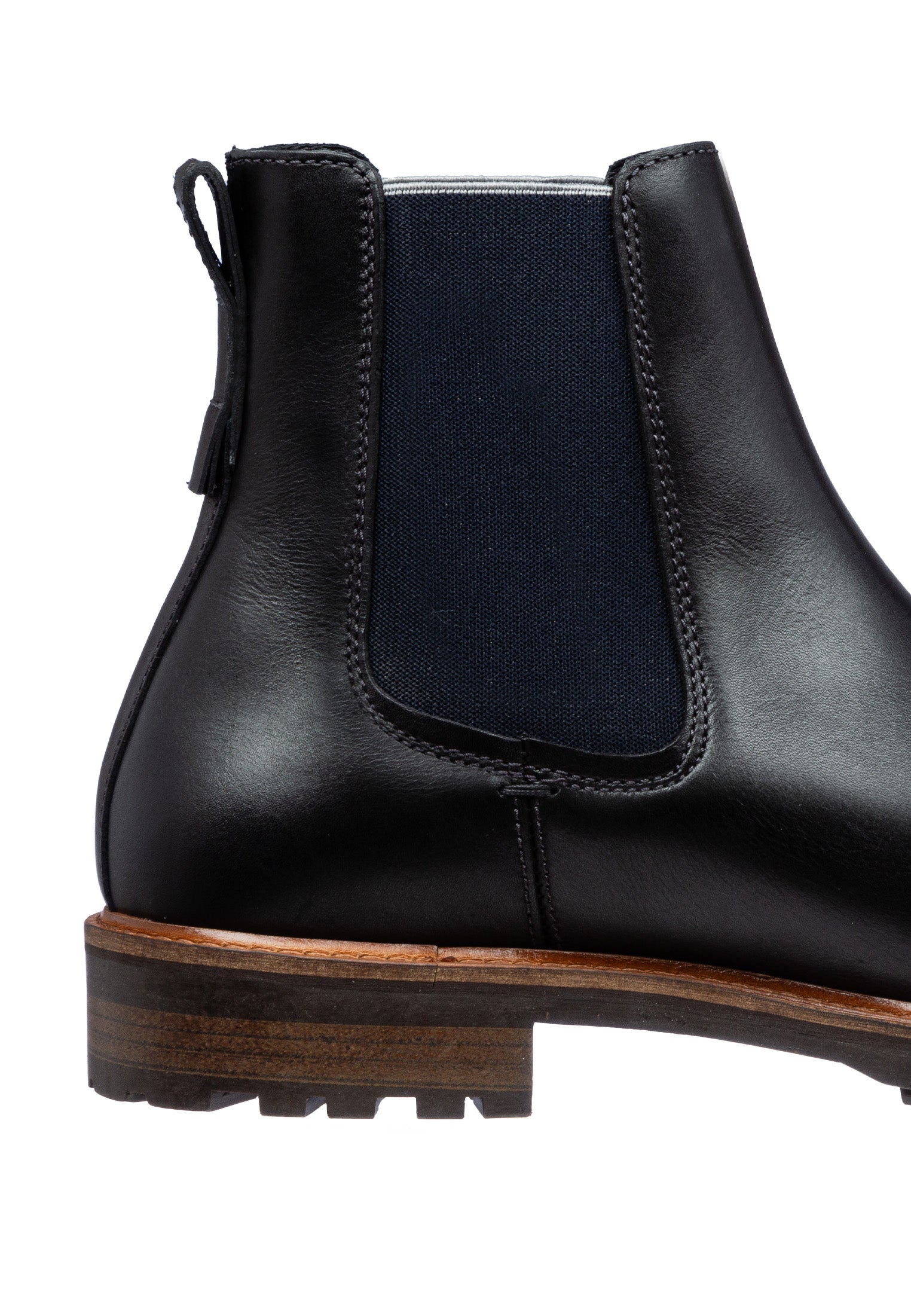 Zwart gladleren Rigi Chelsea boot