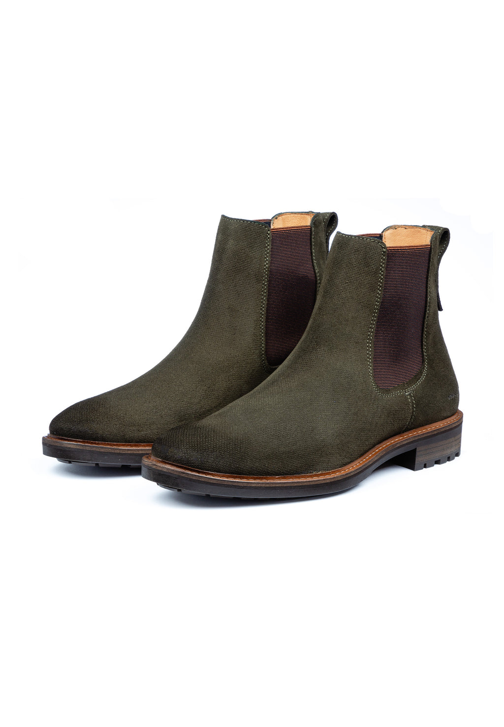 Grijs groen suède Rigi Chelsea boot