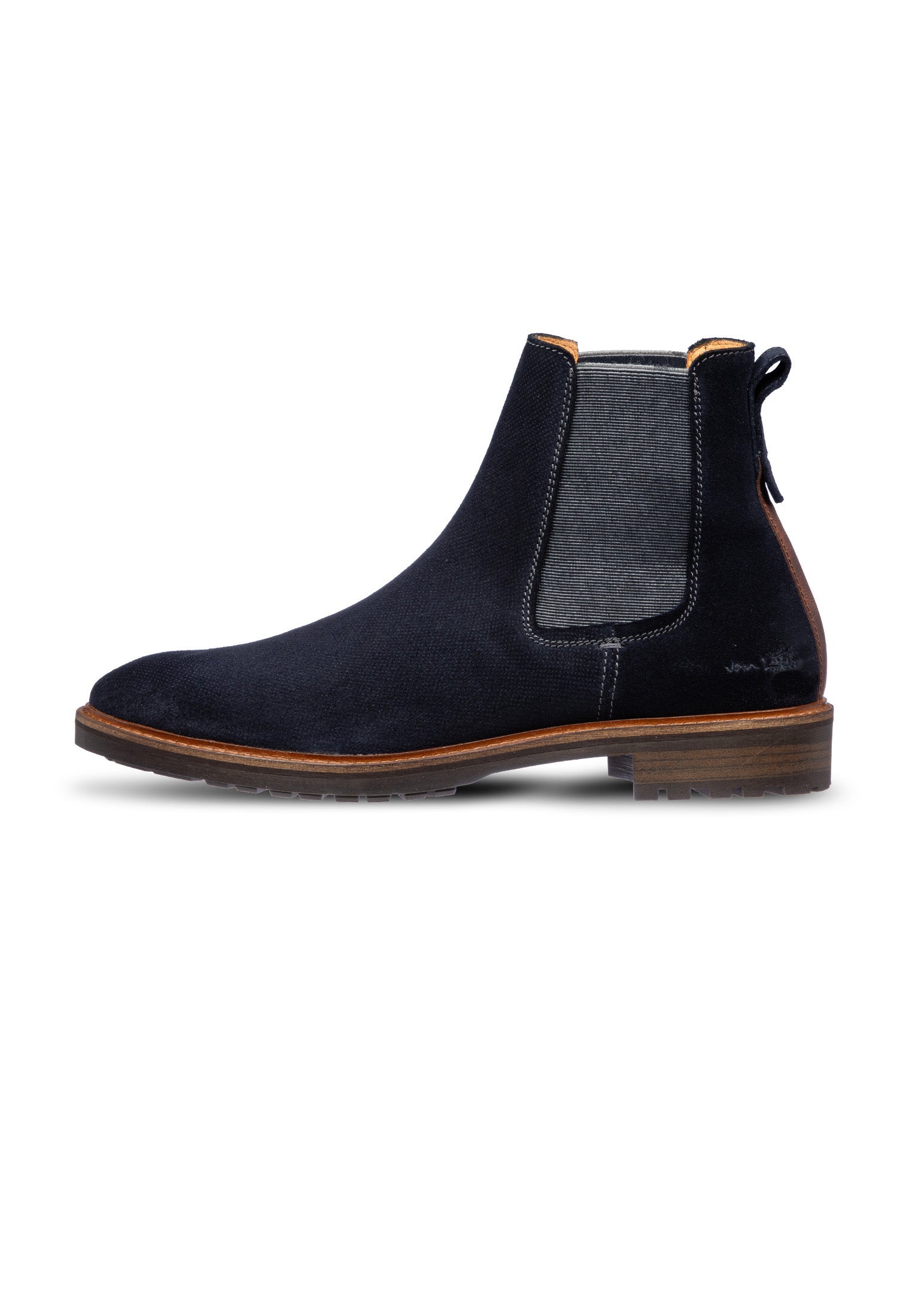 Navy blauw suède Rigi chelsea boot