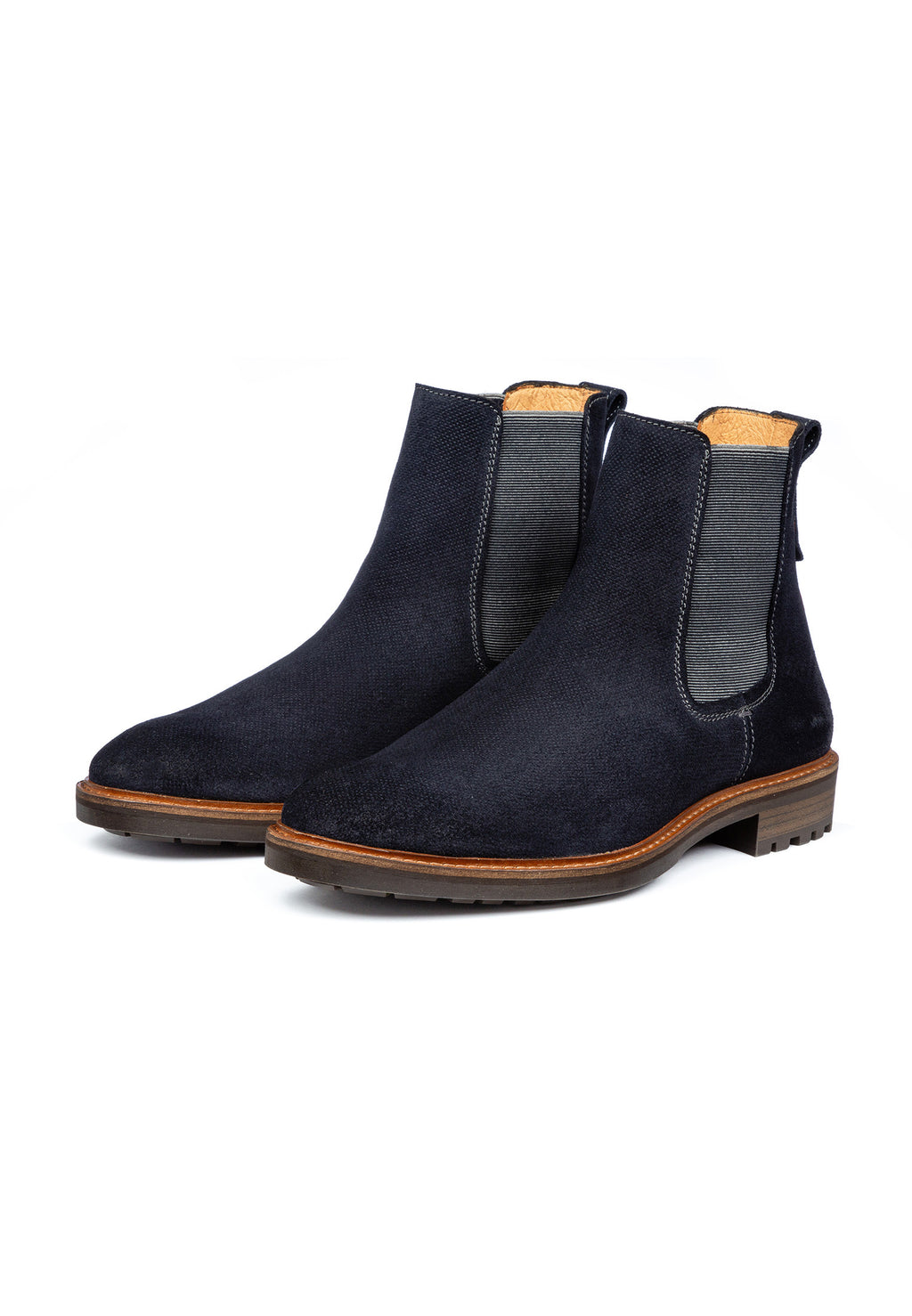 Navy blauw suède Rigi chelsea boot