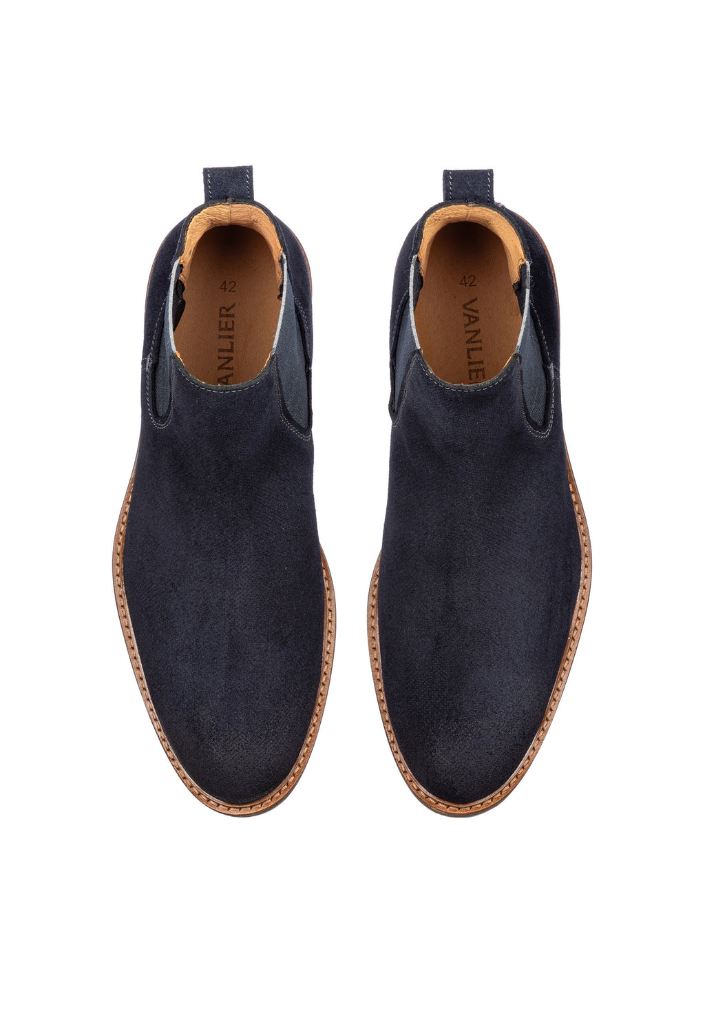 Navy blauw suède Rigi chelsea boot