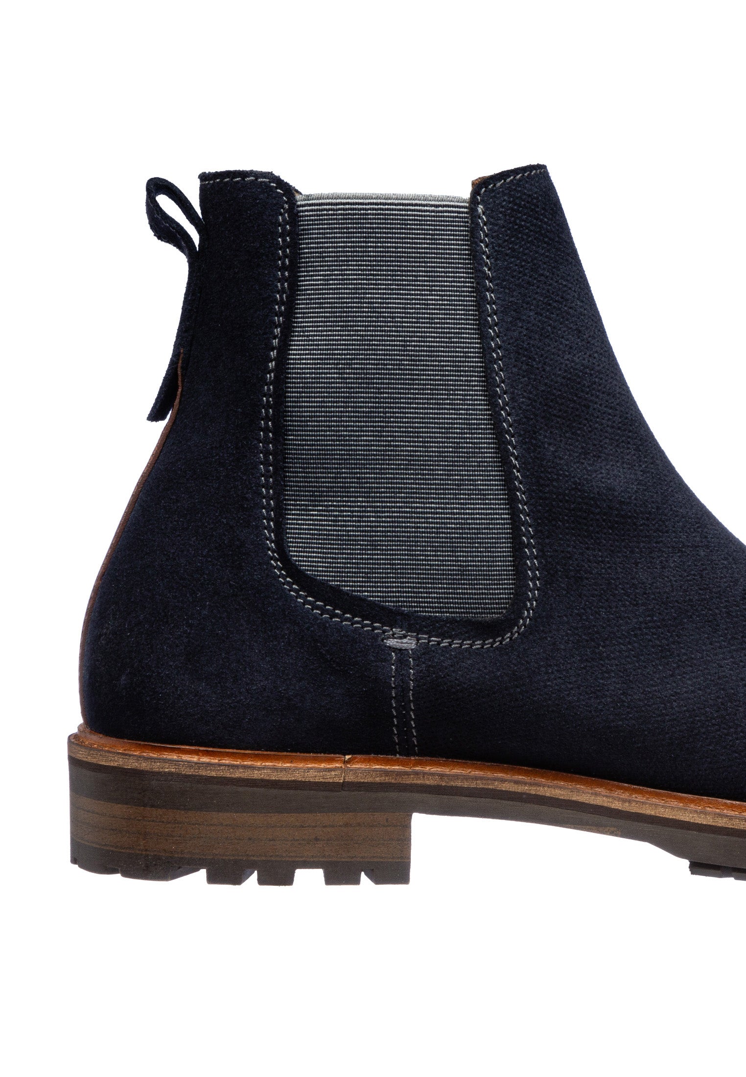 Navy blauw suède Rigi chelsea boot