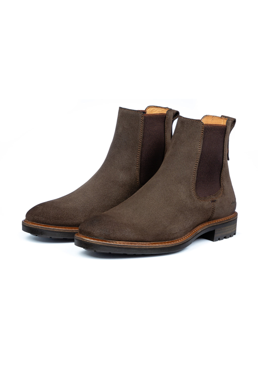 Testa di moro bruin suède Rigi Chelsea boot
