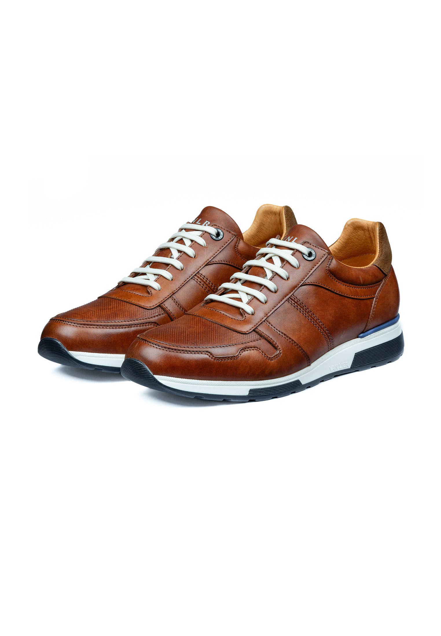 Licht cognac gladleren Positano sneaker