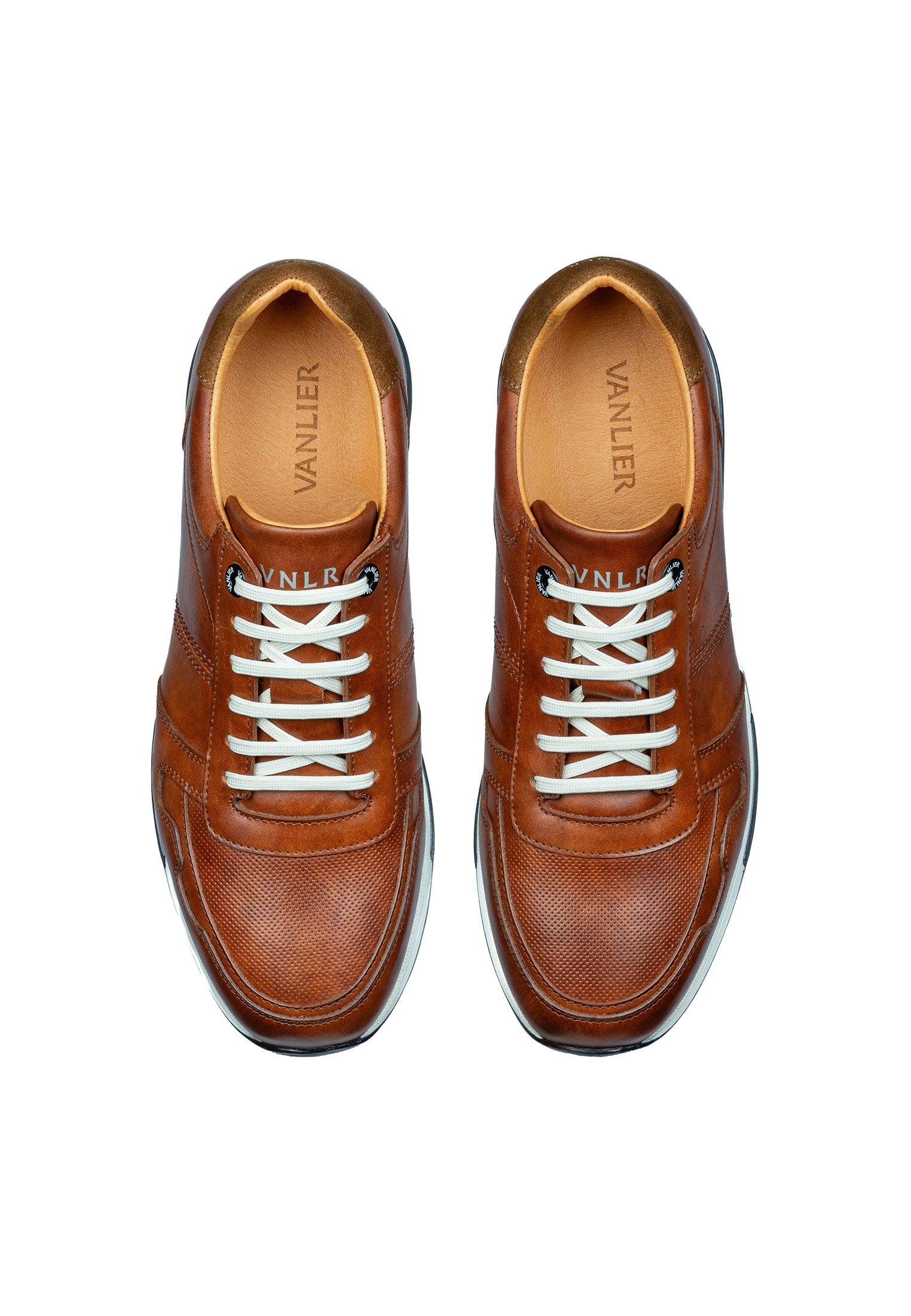 Licht cognac gladleren Positano sneaker