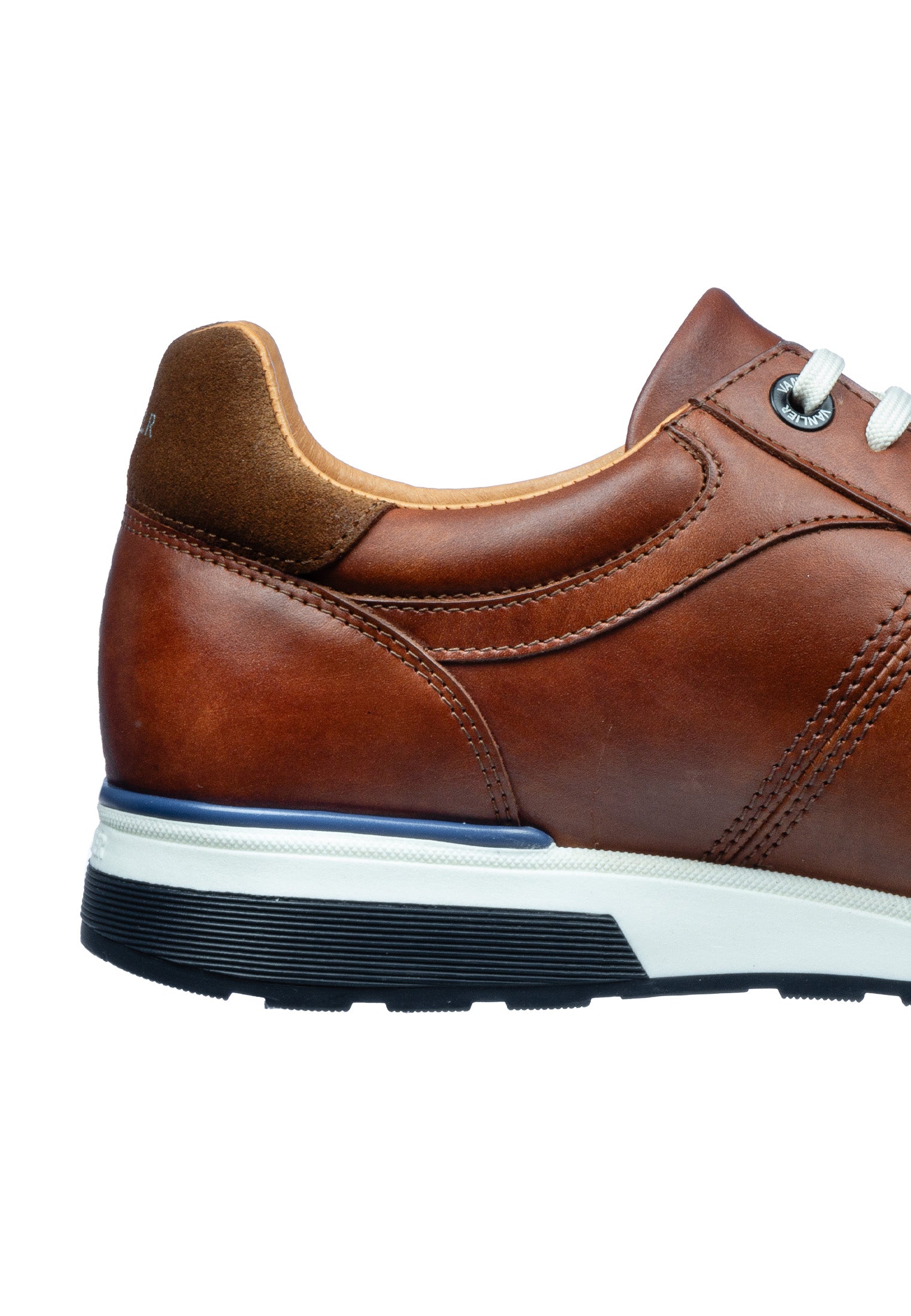 Licht cognac gladleren Positano sneaker