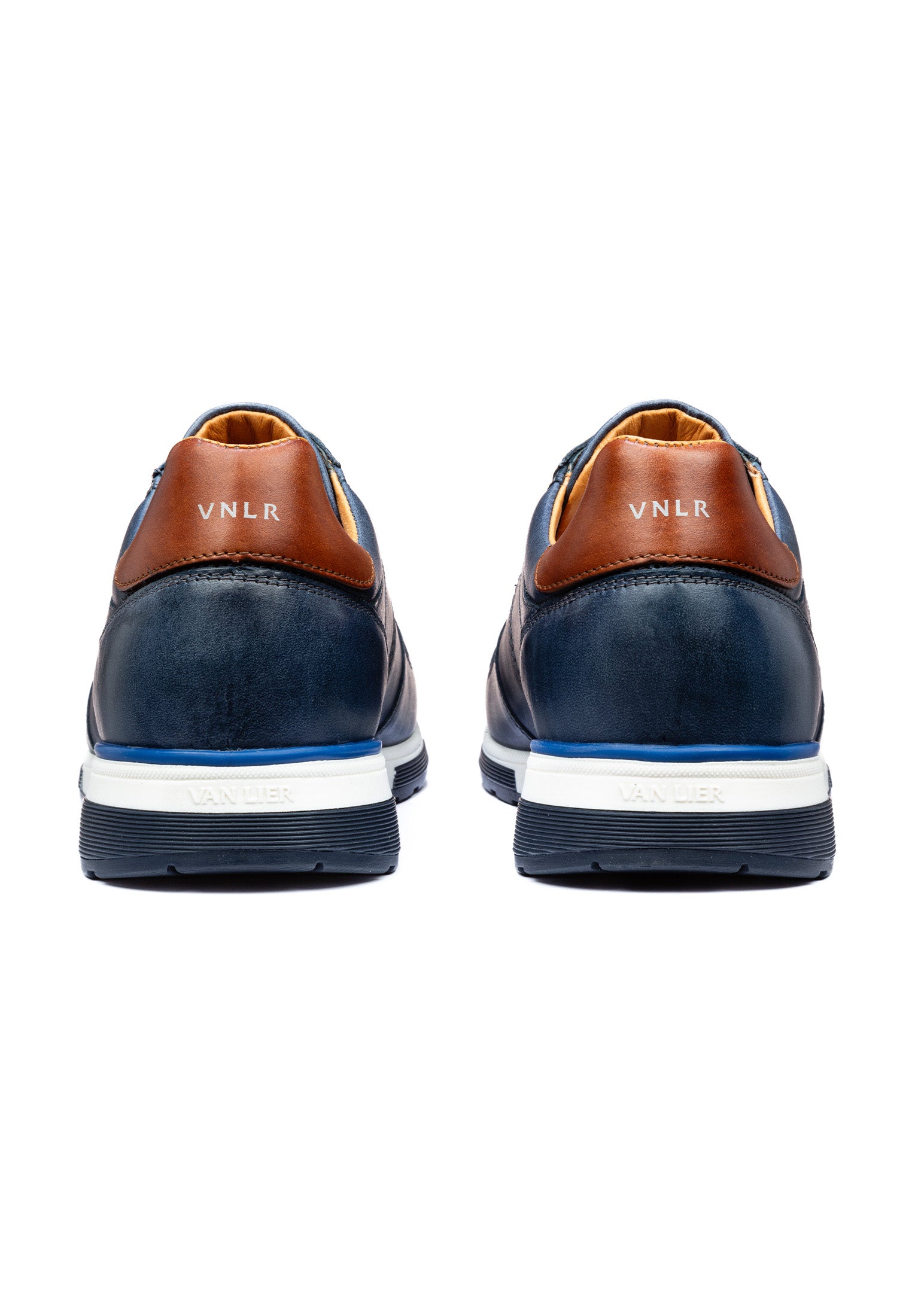 Blauw gladleren Positano sneaker