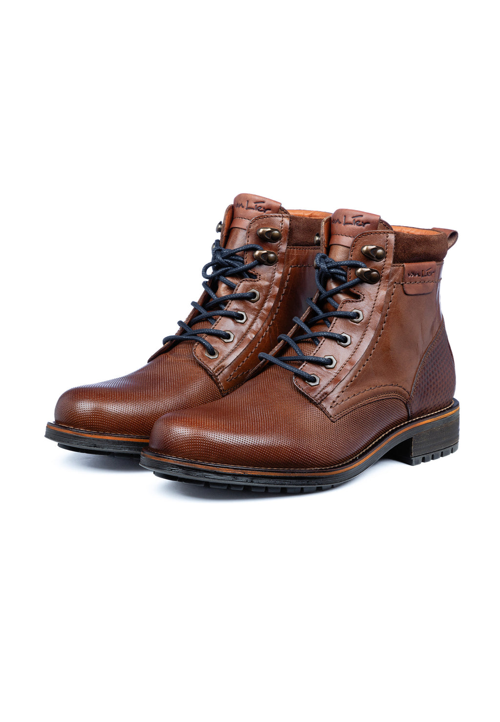 Bruin cognac gladleren Fritz boot