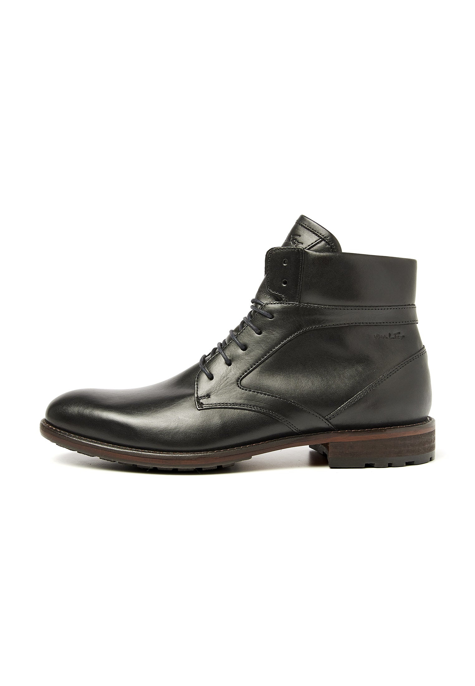 Zwart gladleren Henry boot